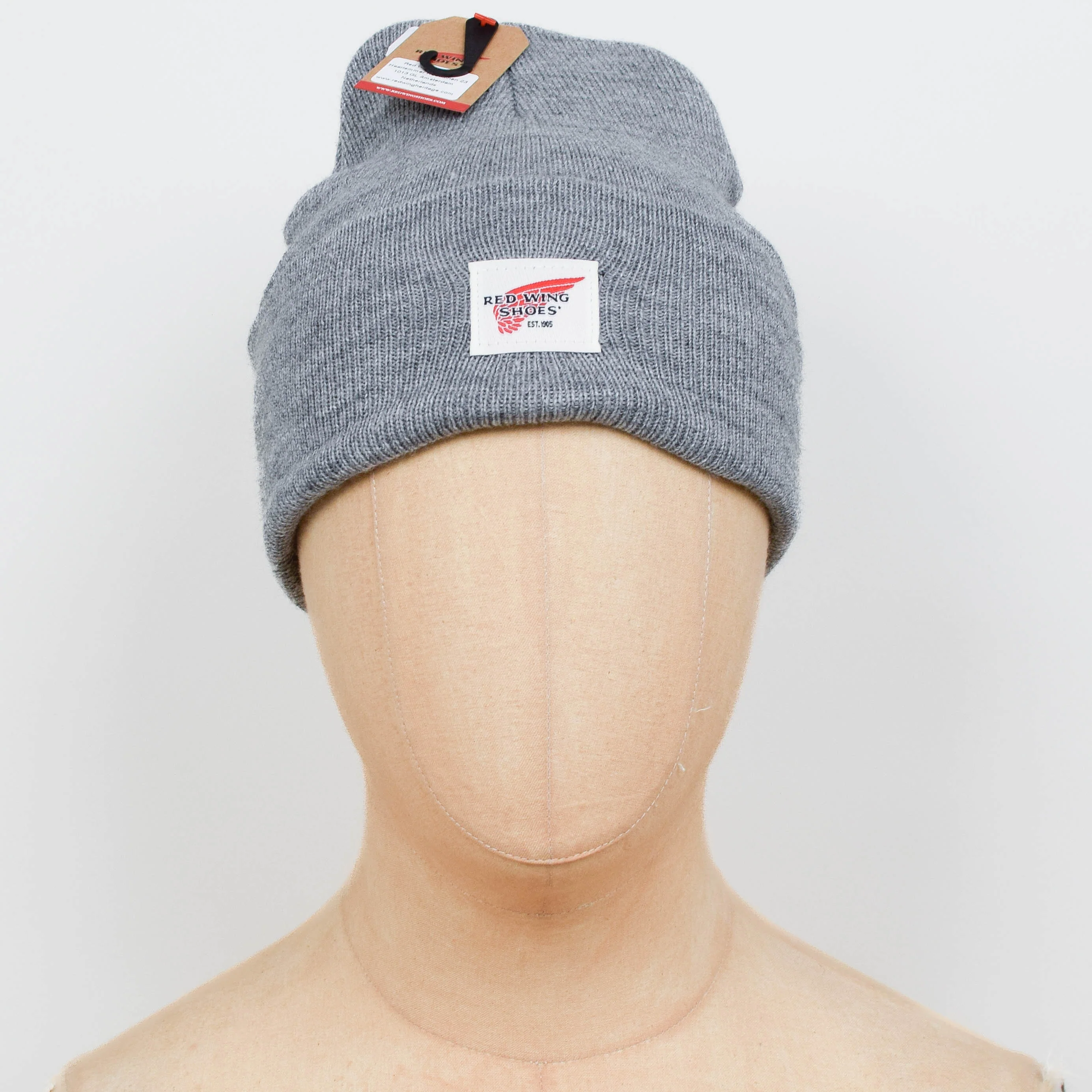 Red Wing Logo Knit Beanie - Grey Heather