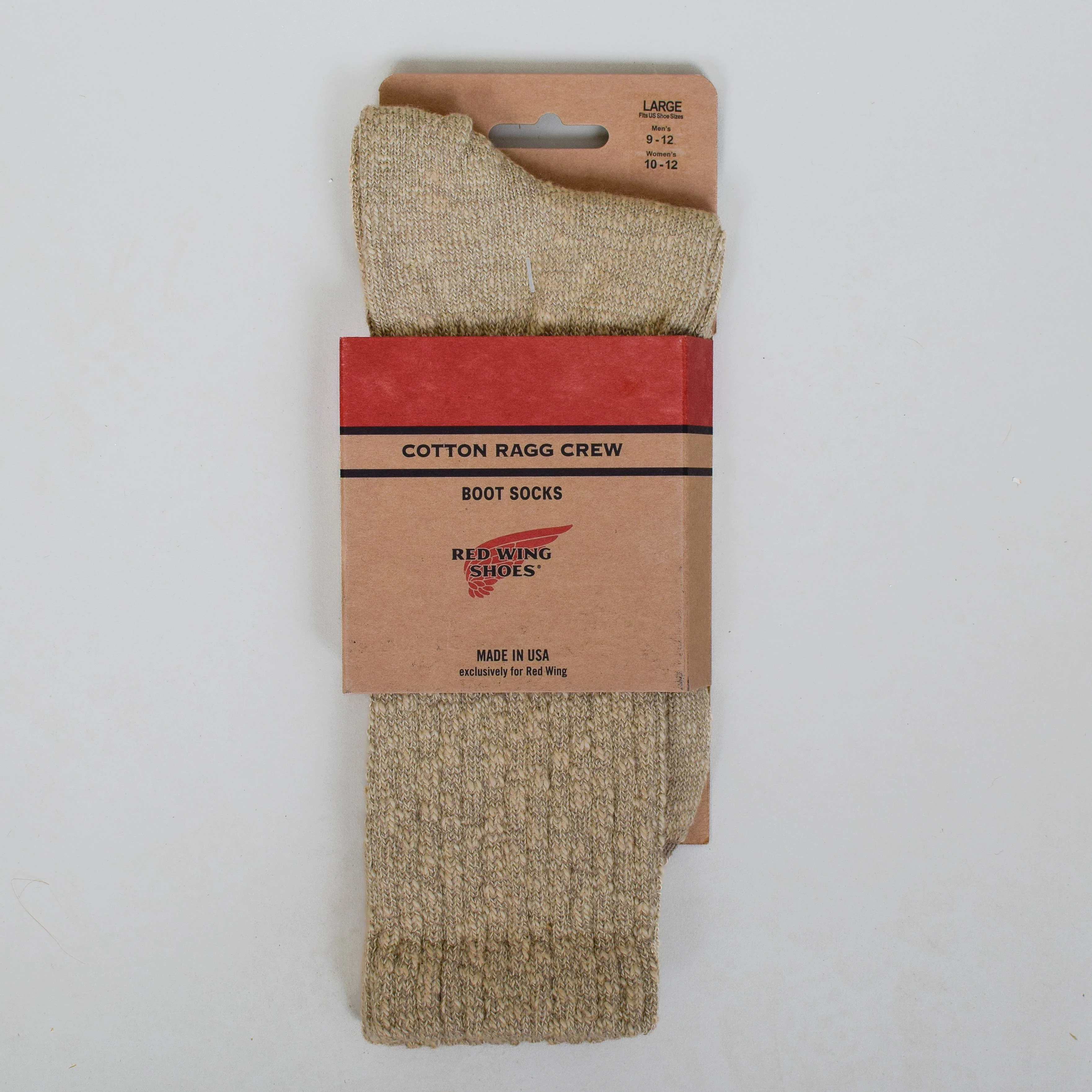 Red Wing Over-Dyed Tonal Cotton Ragg Sock - Cream / Coffee