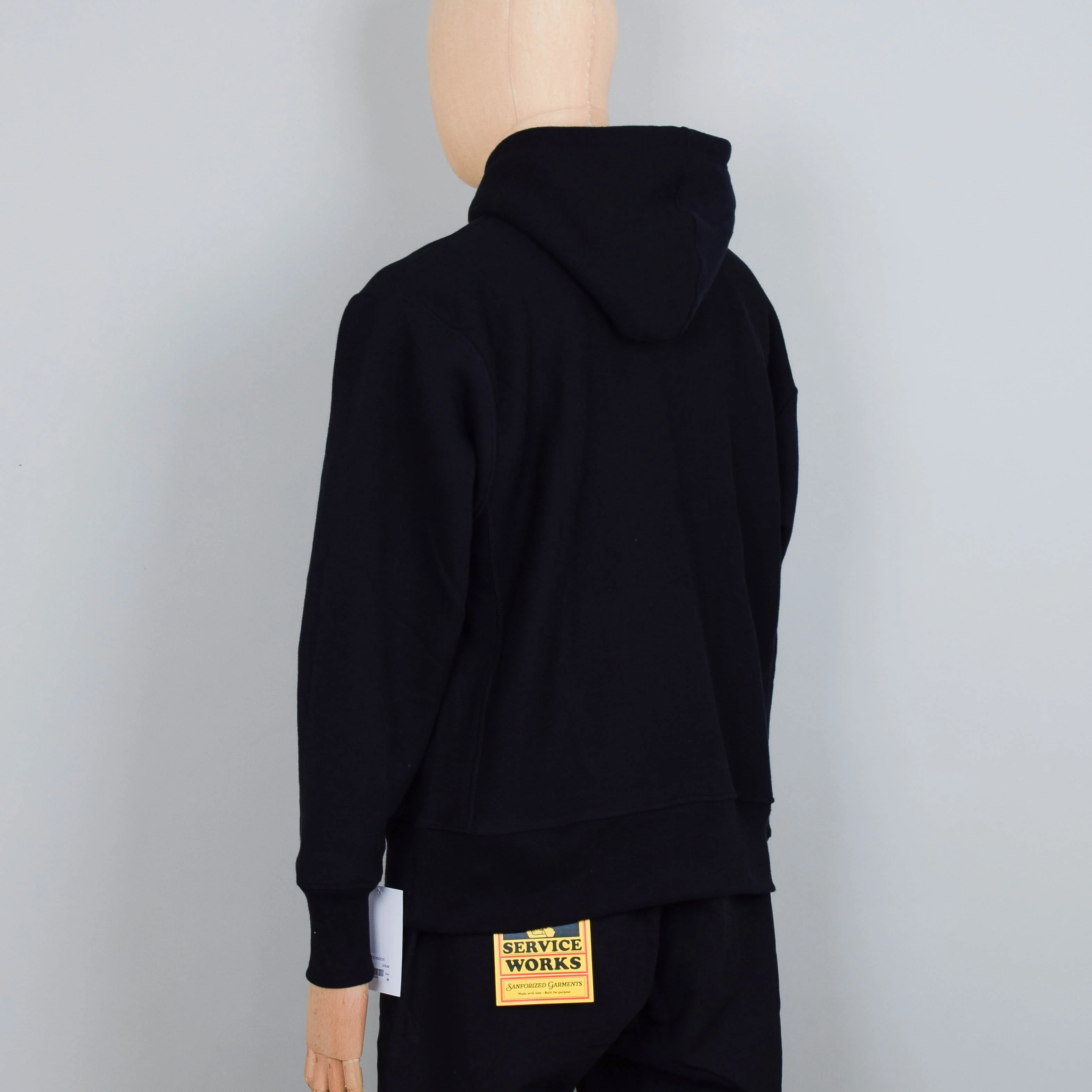 Service Works 12oz Service Embroidered Hoodie - Black - Image 3