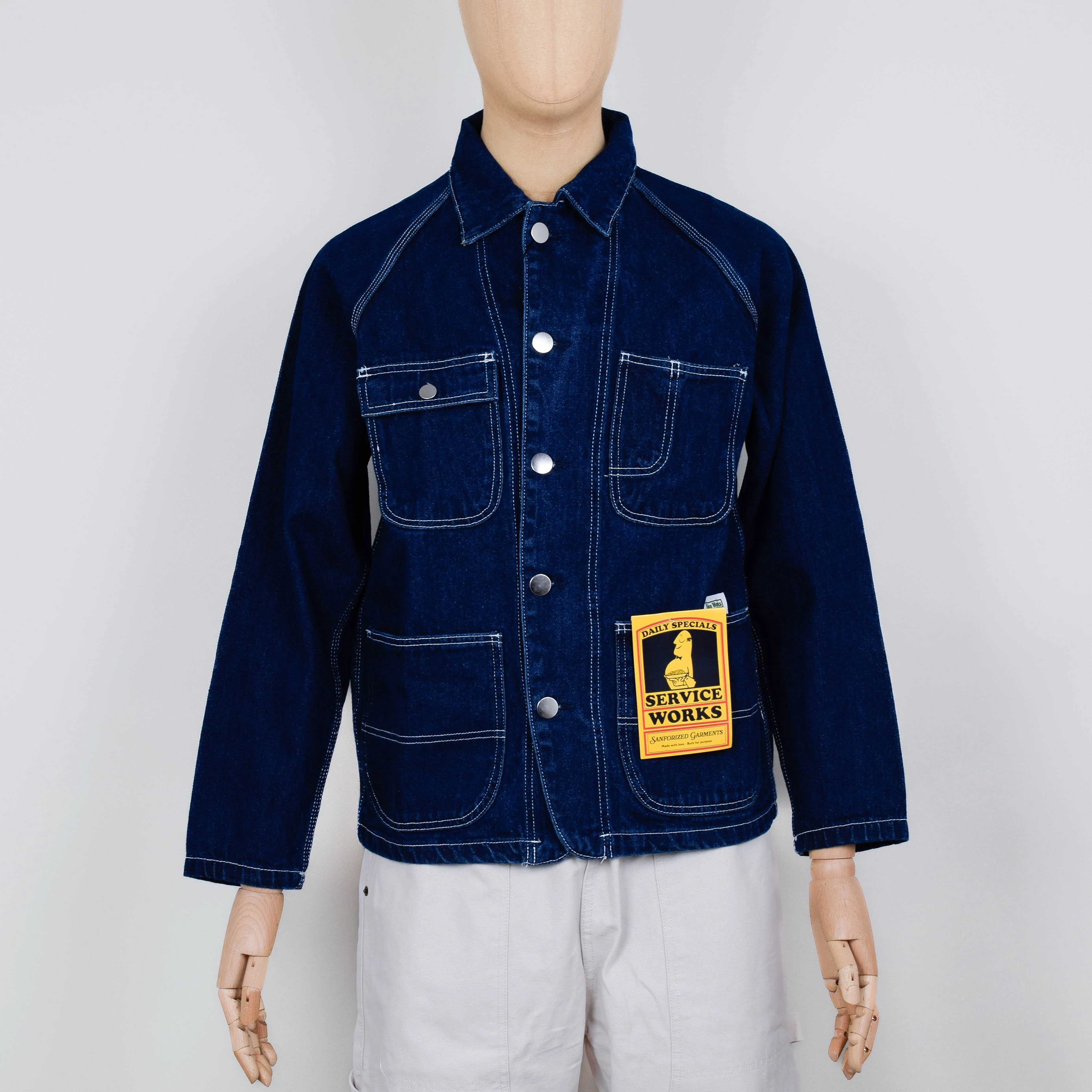 Service Works Blanket Stitch Cardigan - Navy - Image 3