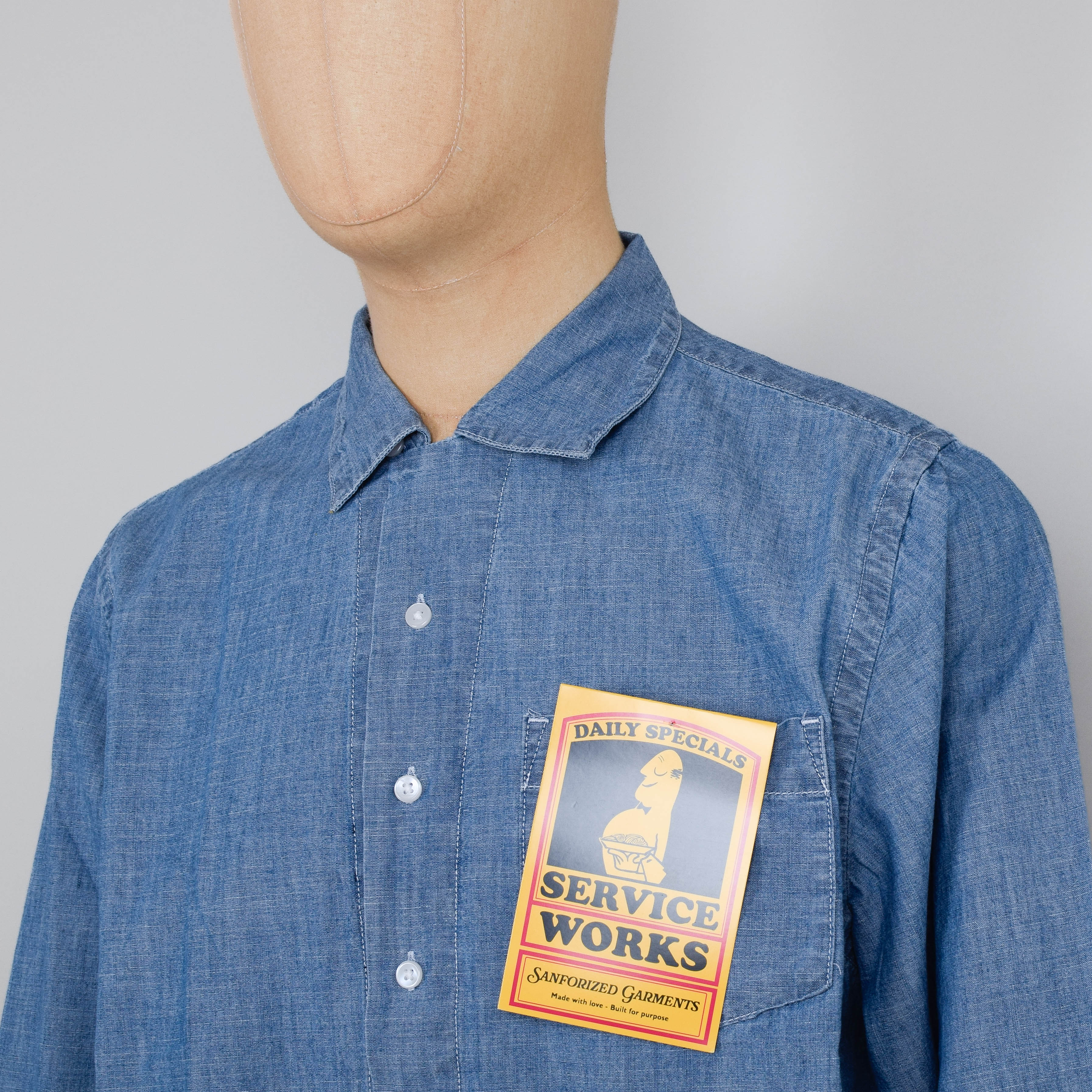 Service Works Chambray Resort Shirt - Light Blue - Image 2