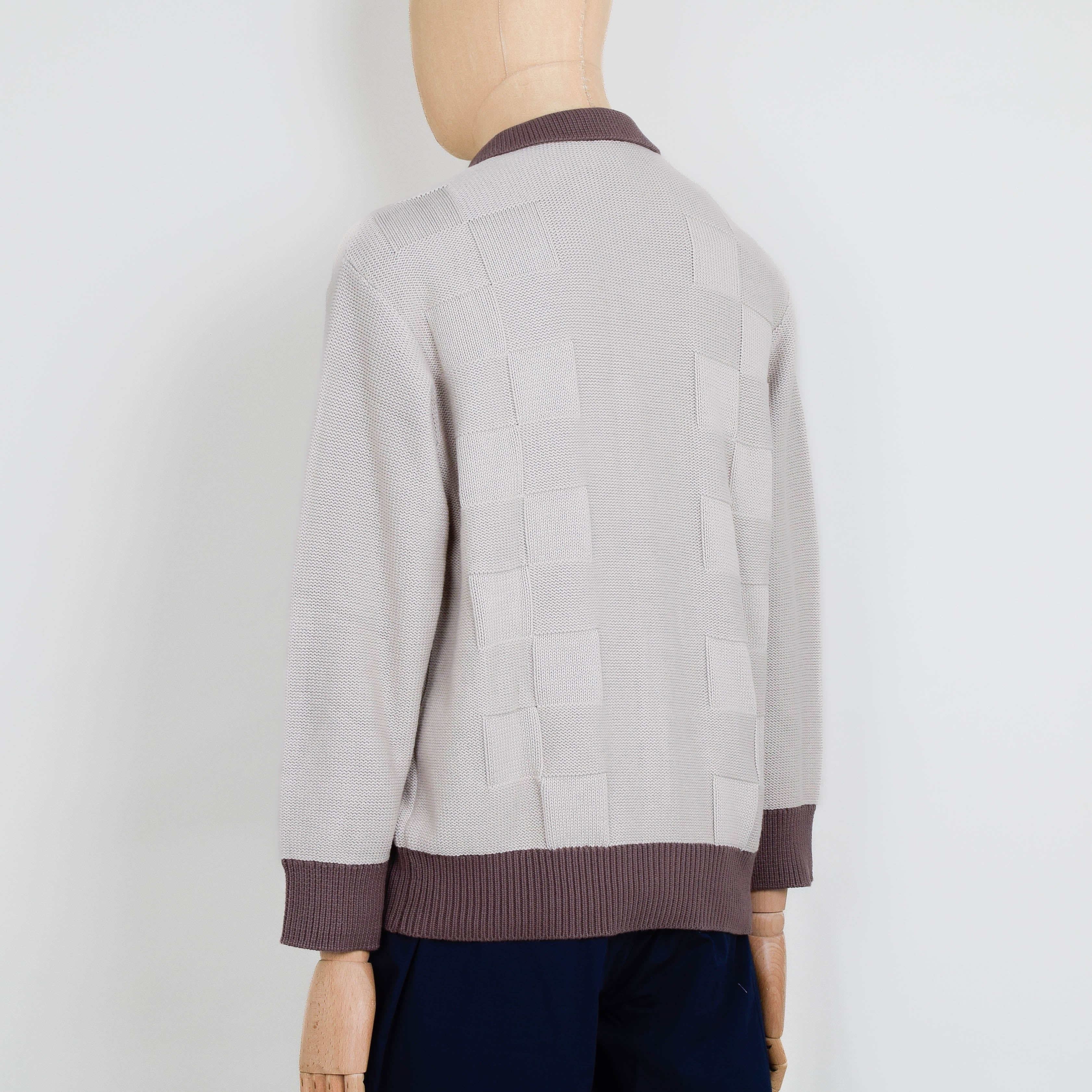 Service Works Check Panel Cardigan - Mushroom - Image 3