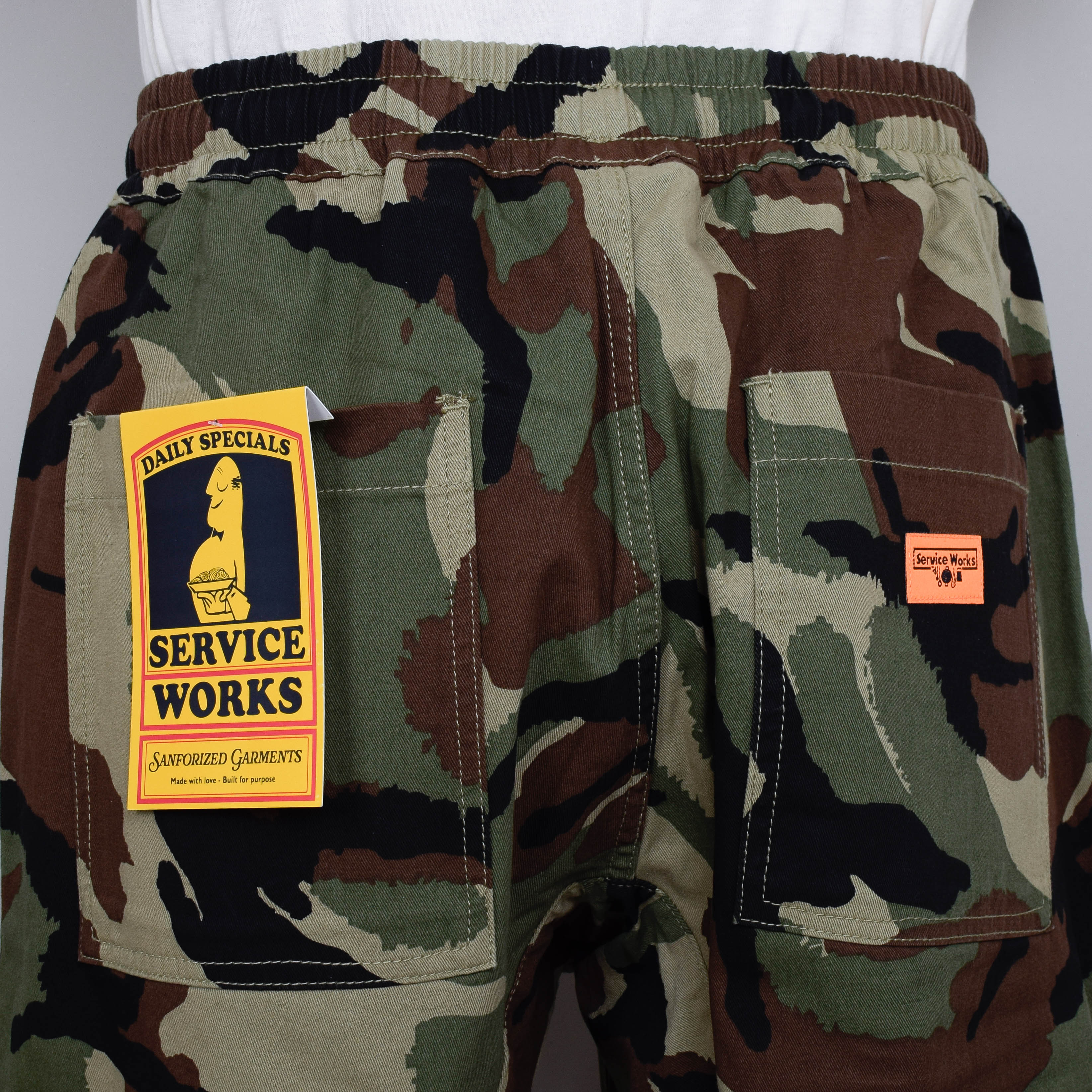 Service Works Patterned Camouflage Chef Pants - Woodland - Image 3