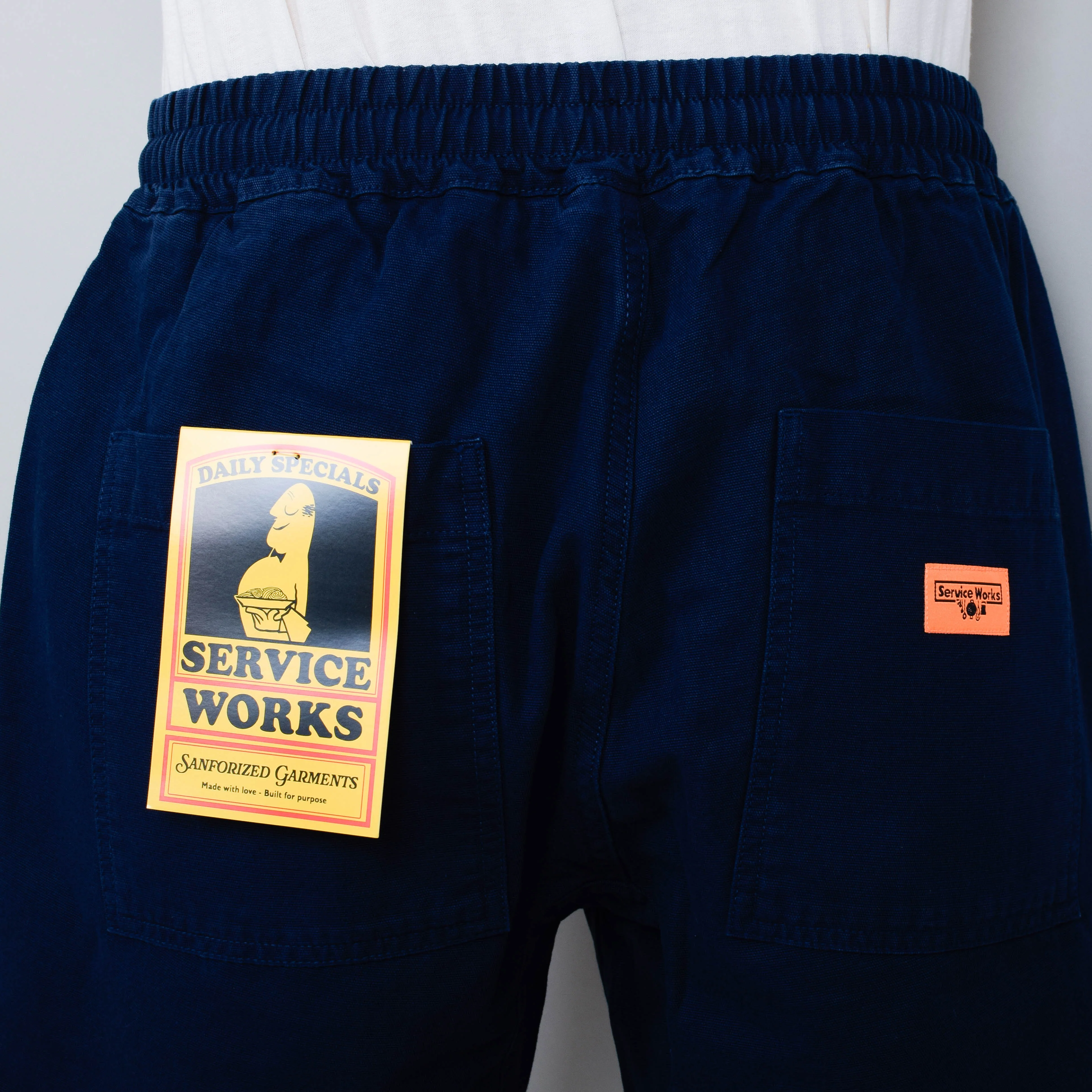 Service Works Classic Canvas Chef Shorts - Navy - Image 3