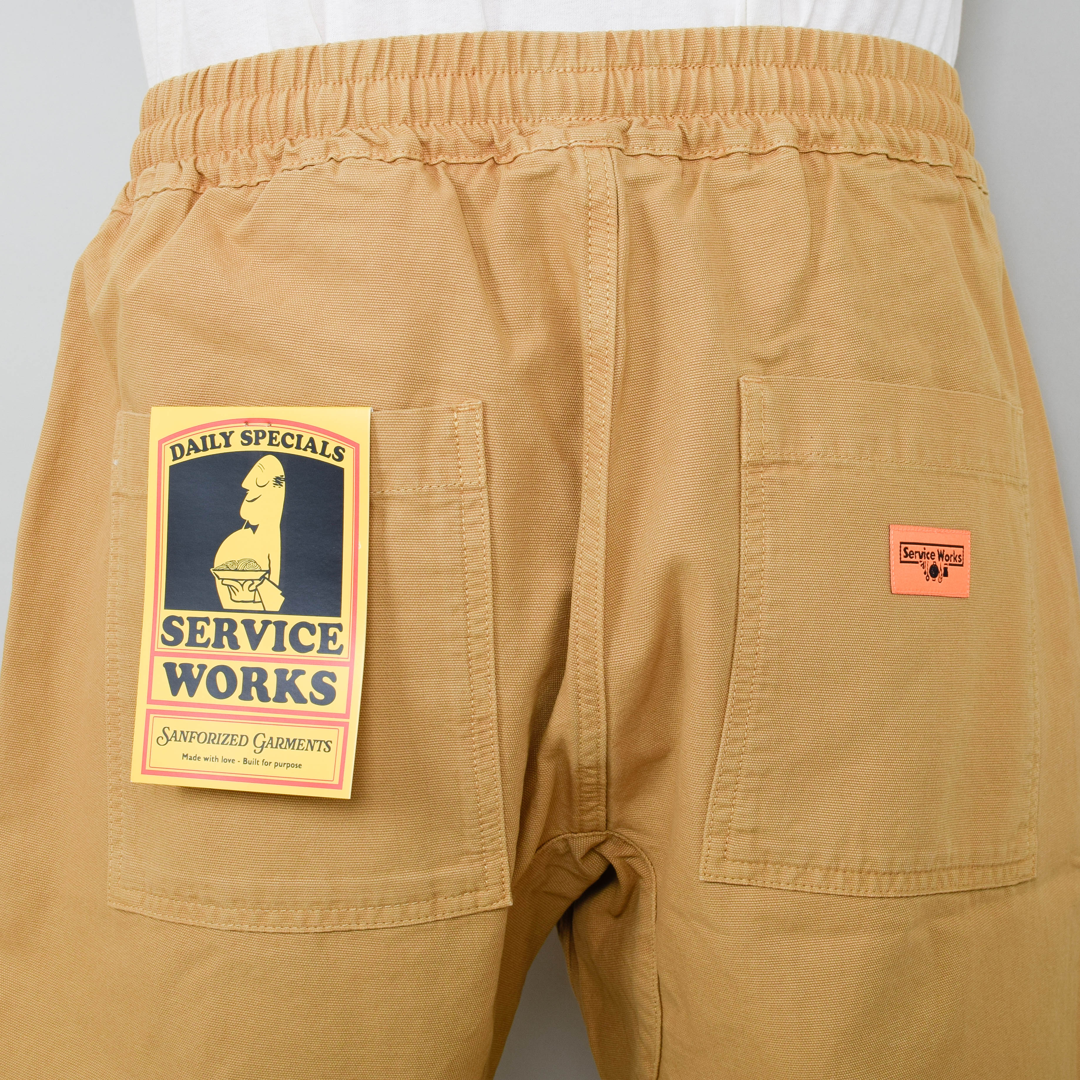 Service Works Classic Canvas Chef Shorts - Tan - Image 3