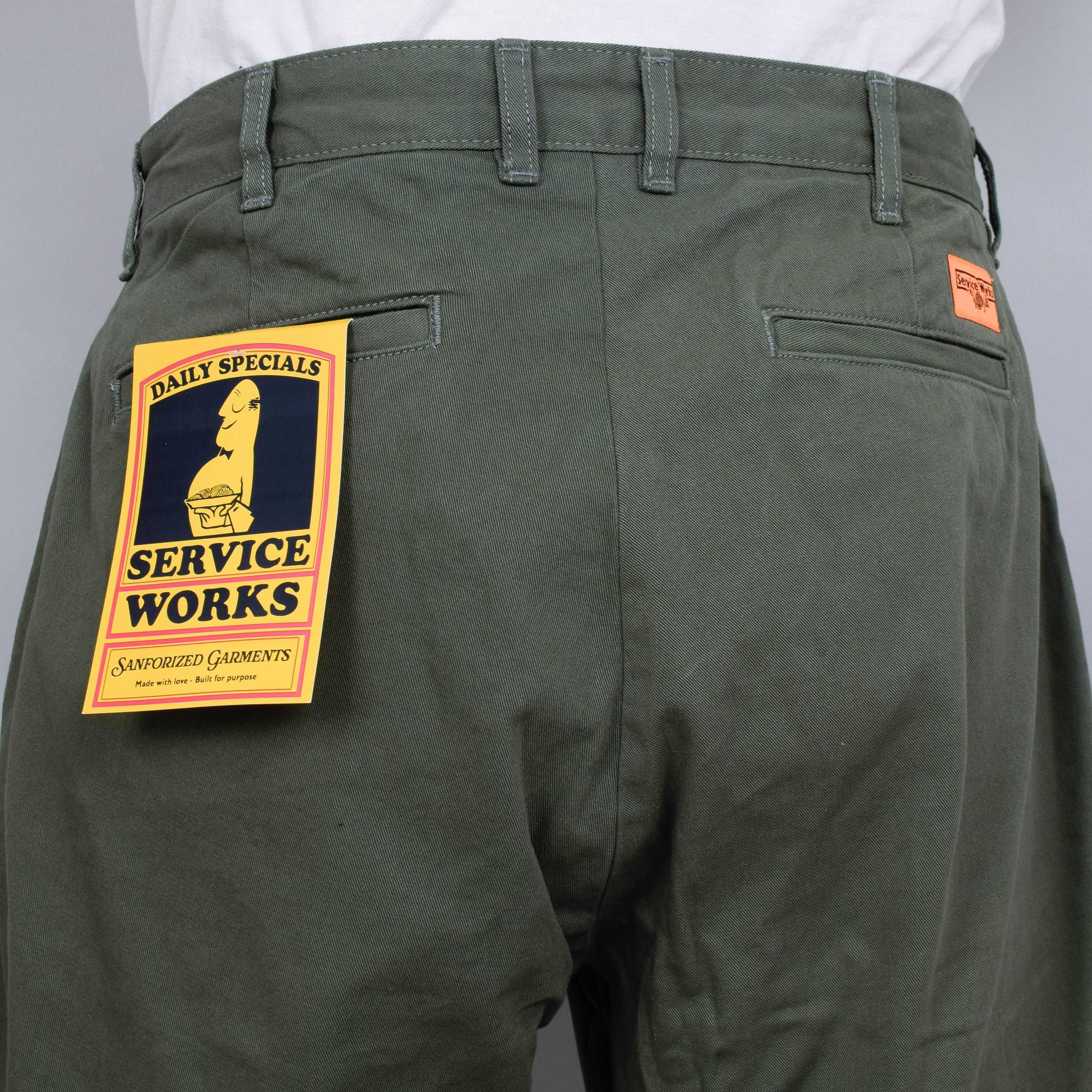 Service Works Drill Part Timer Short - Olive - Image 3