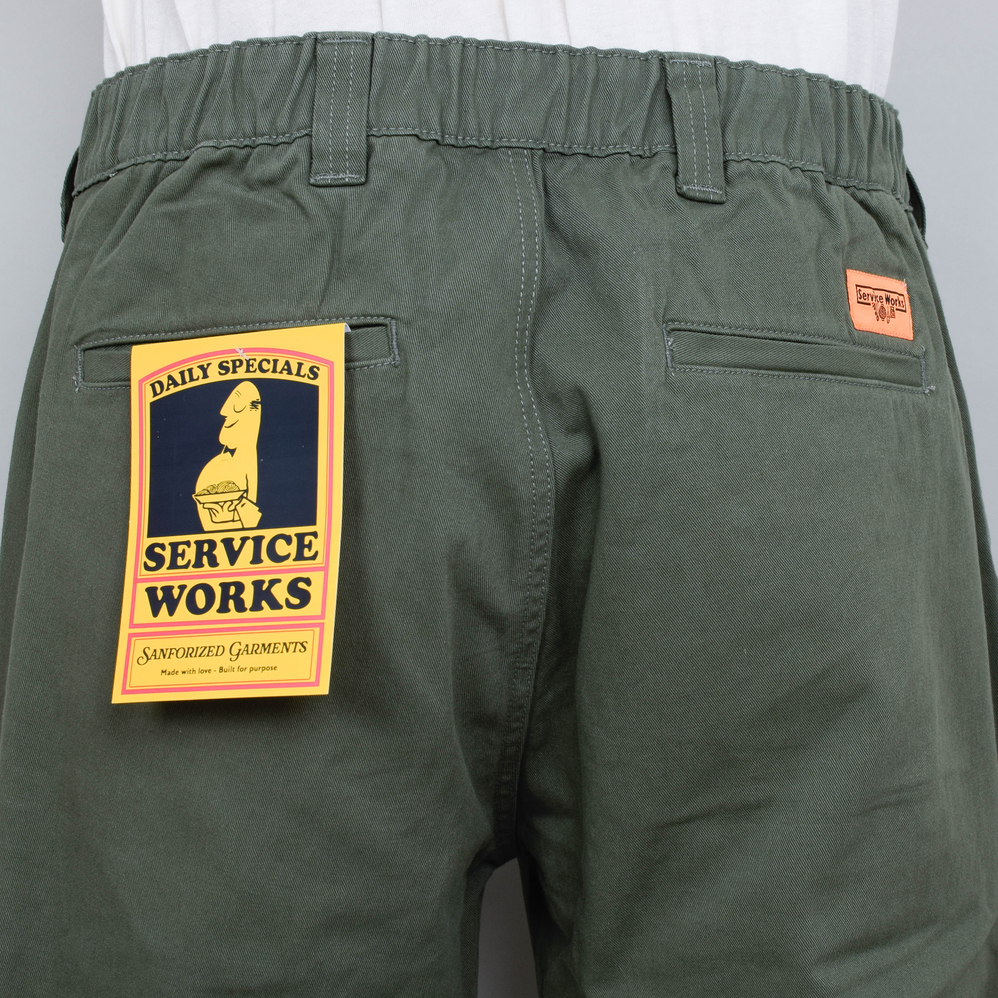 Service Works Drill Waiters Pants - Olive - Image 3
