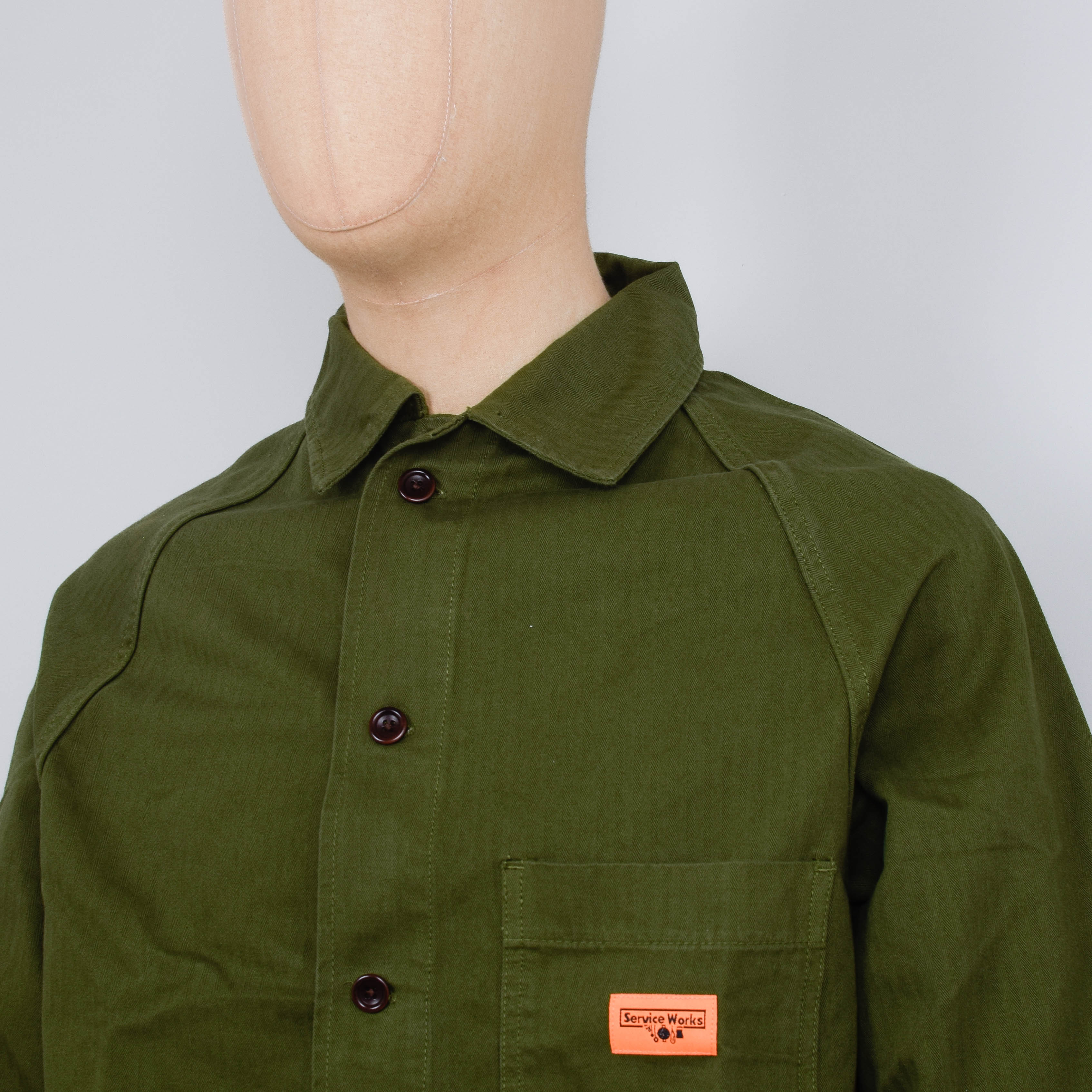 Service Works Herringbone FOH Jacket - Pesto - Image 2