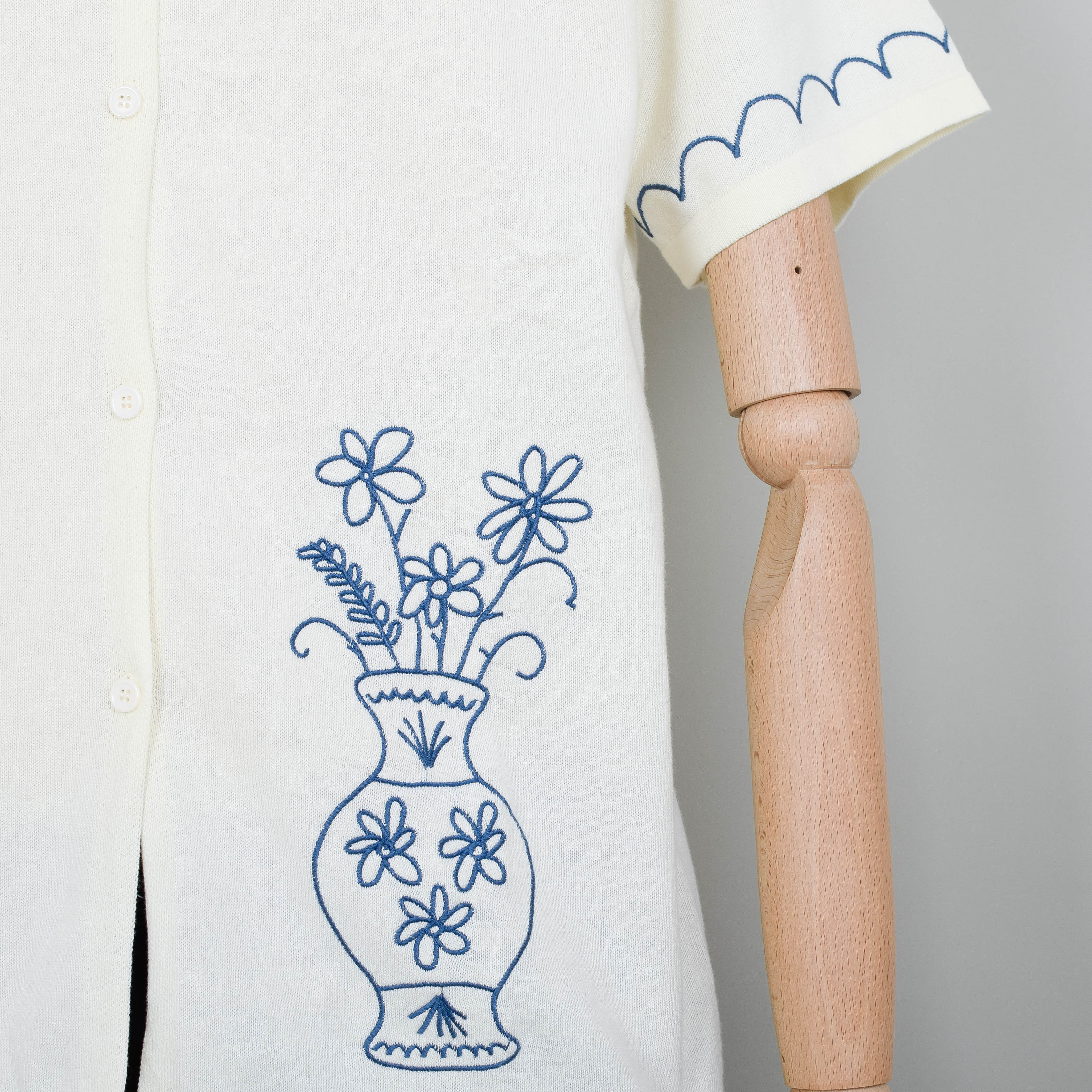 Service Works Knitted Vase Shirt S/S - Off White - Image 3