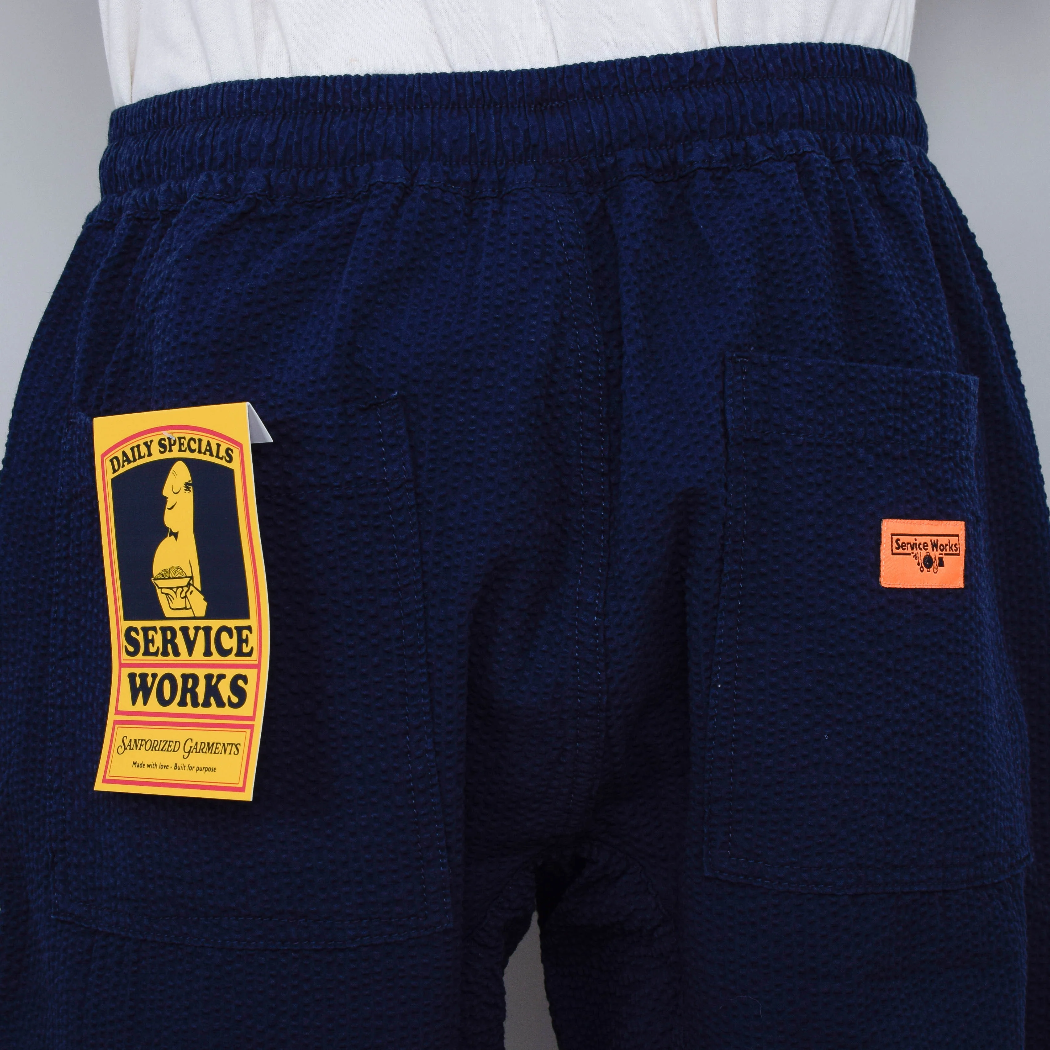 Service Works Seersucker Chef Pants - Dark Navy - Image 3