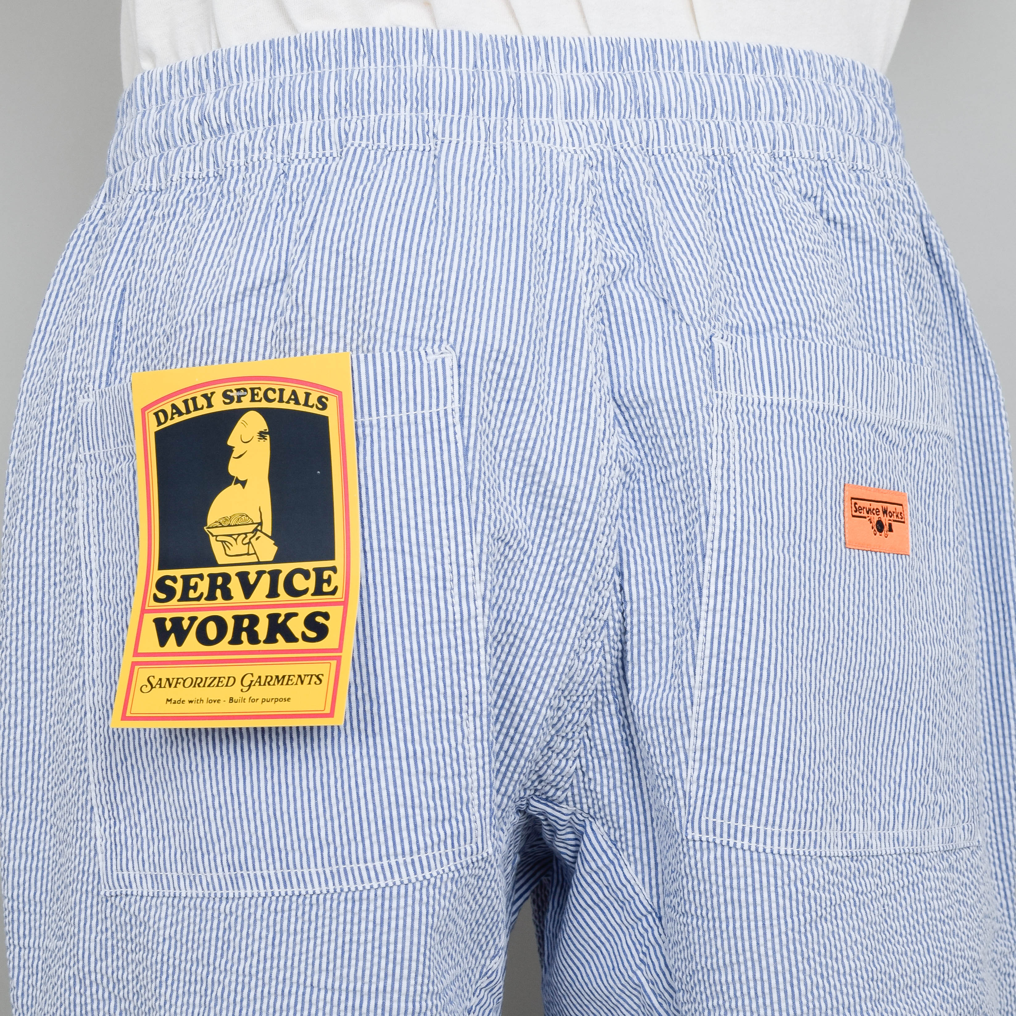 Service Works Seersucker Chef Pants - Navy Stripe - Image 3