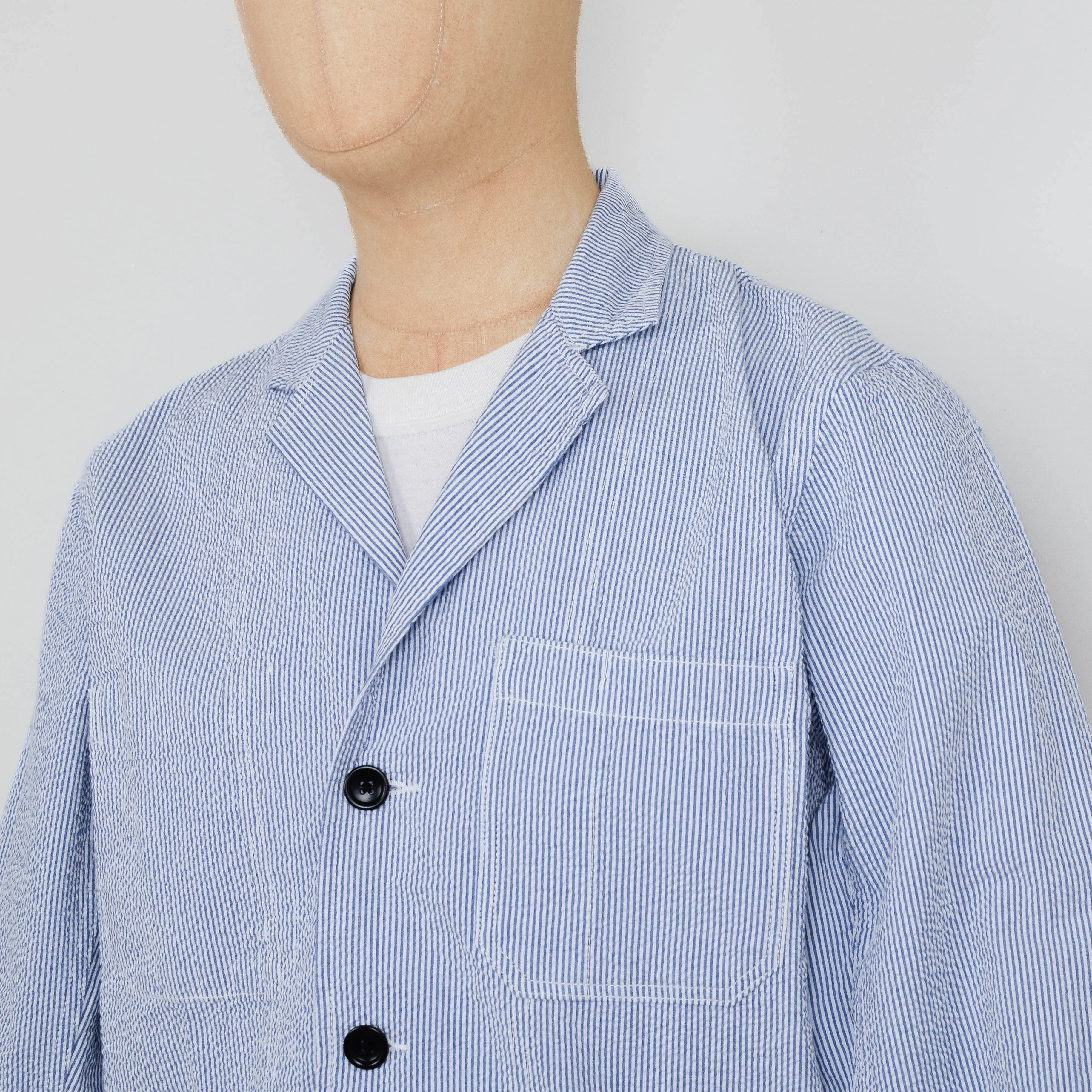 Service Works Seersucker Server Suit Jacket -Navy Stripe - Image 2