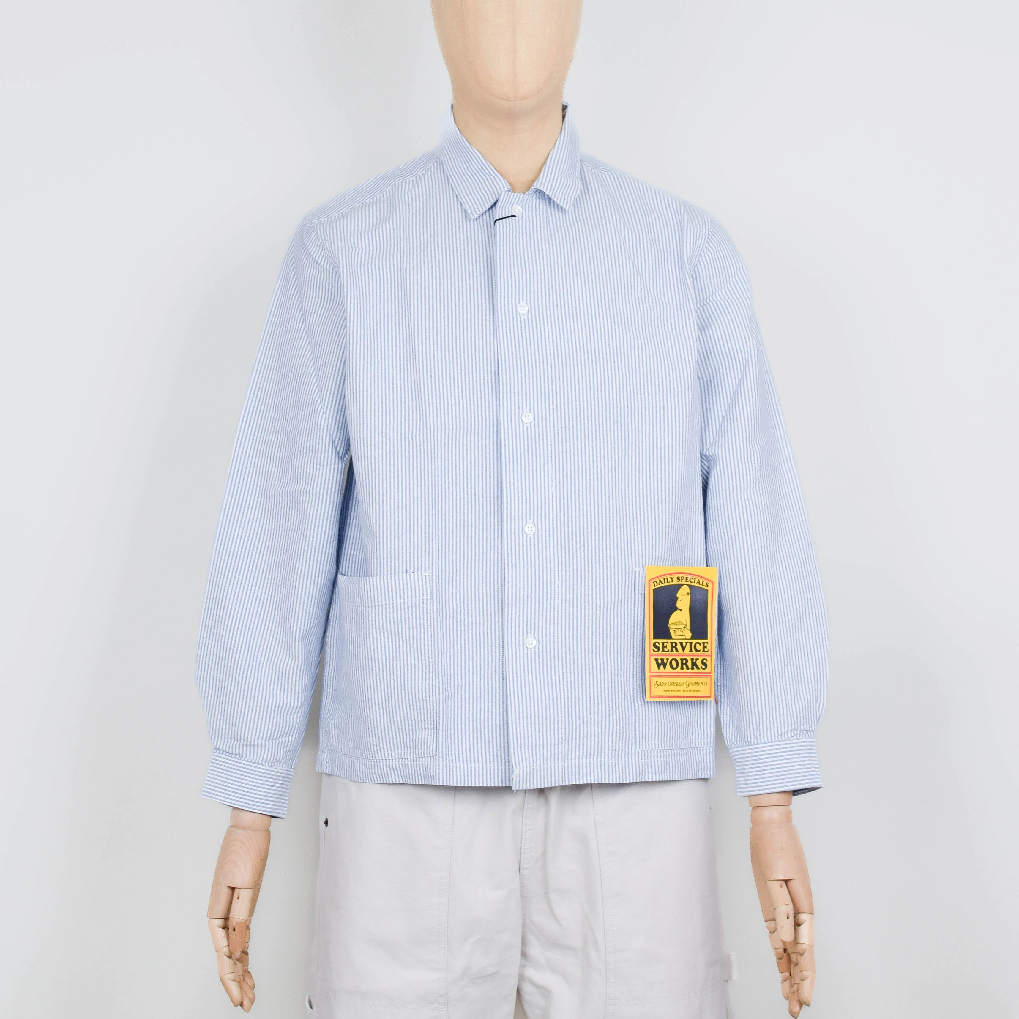 Service Works Waiter Shirt - Oxford Blue Stripe