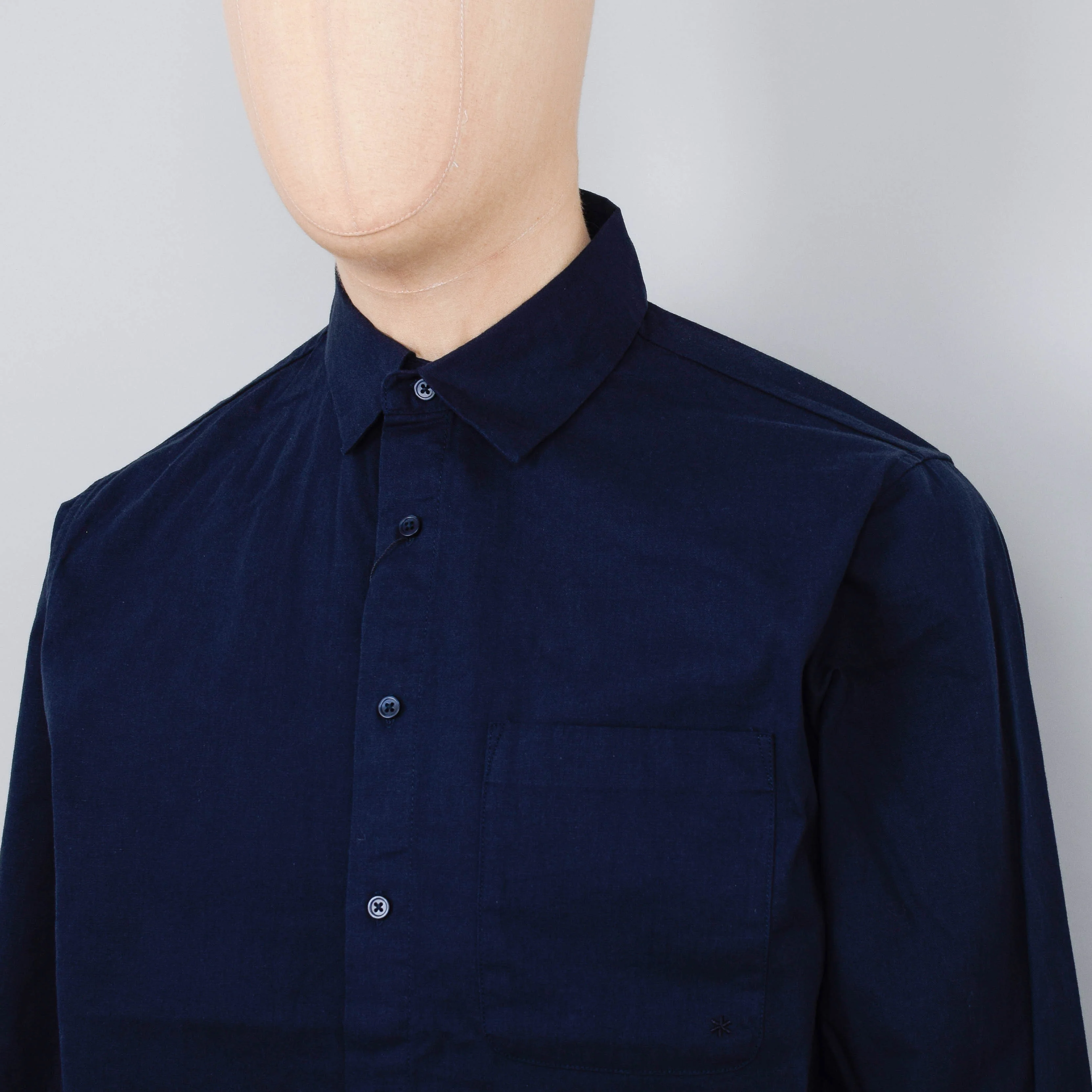 Snow Peak Cotton Poplin Shirt - Navy - Image 2