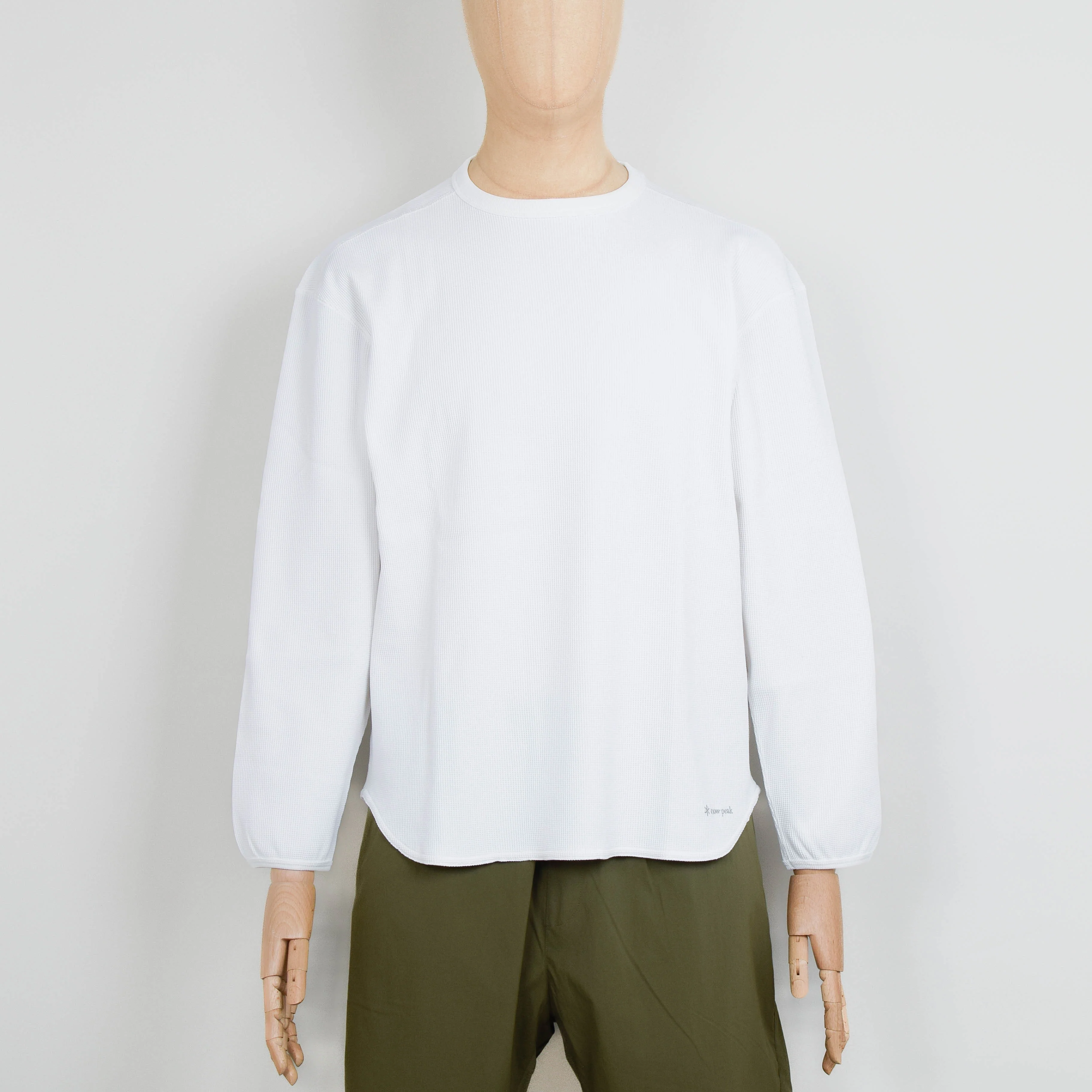 Snow Peak Dry Waffle Long Sleeve T-Shirt - Off White