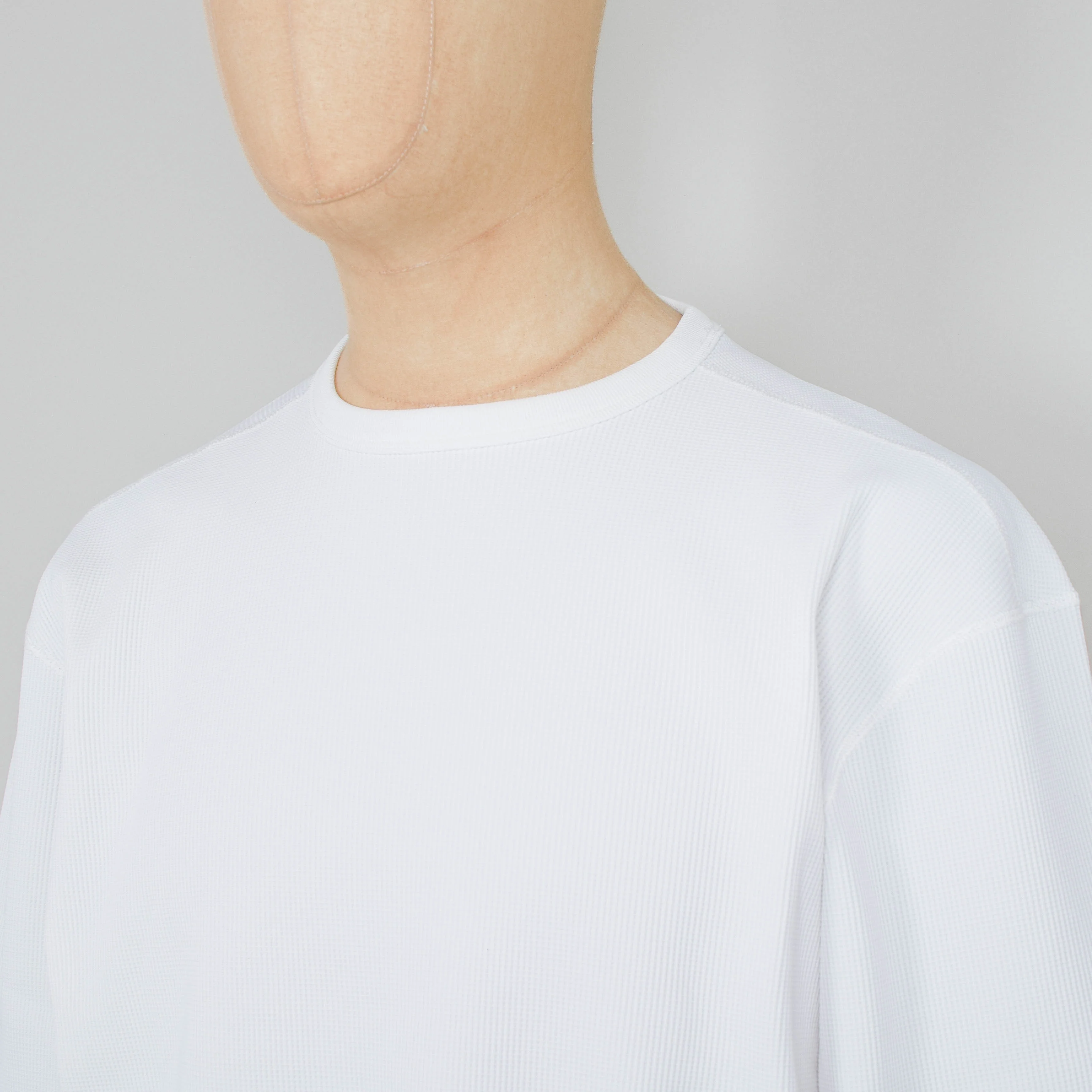 Snow Peak Dry Waffle Long Sleeve T-Shirt - Off White - Image 2