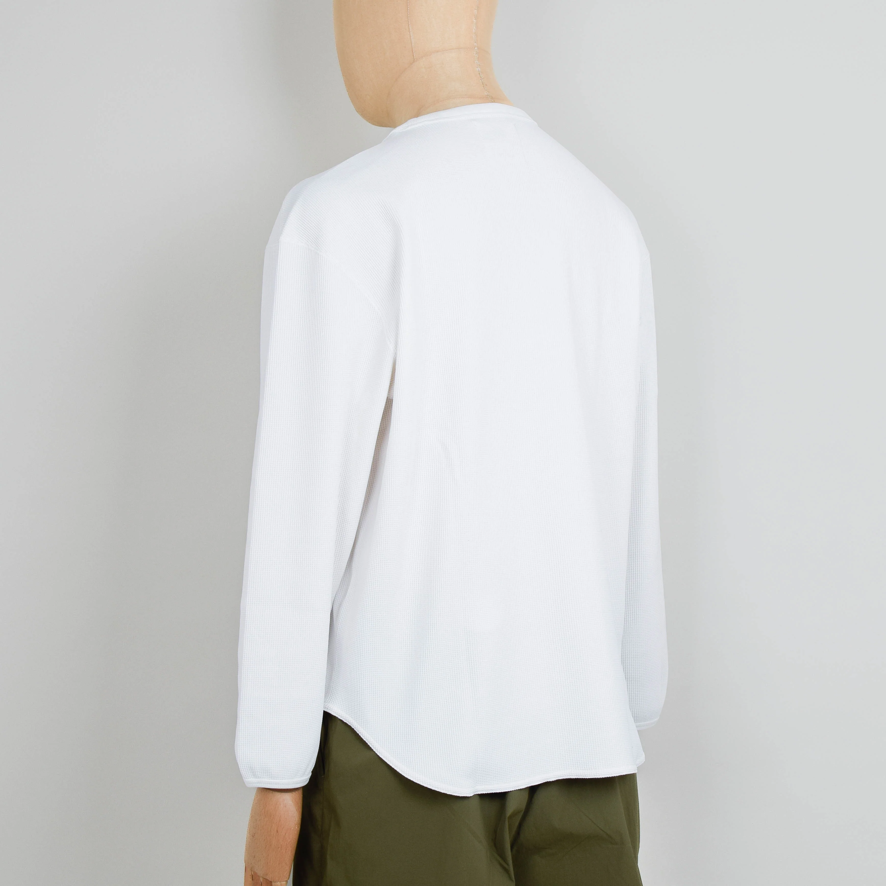 Snow Peak Dry Waffle Long Sleeve T-Shirt - Off White - Image 3