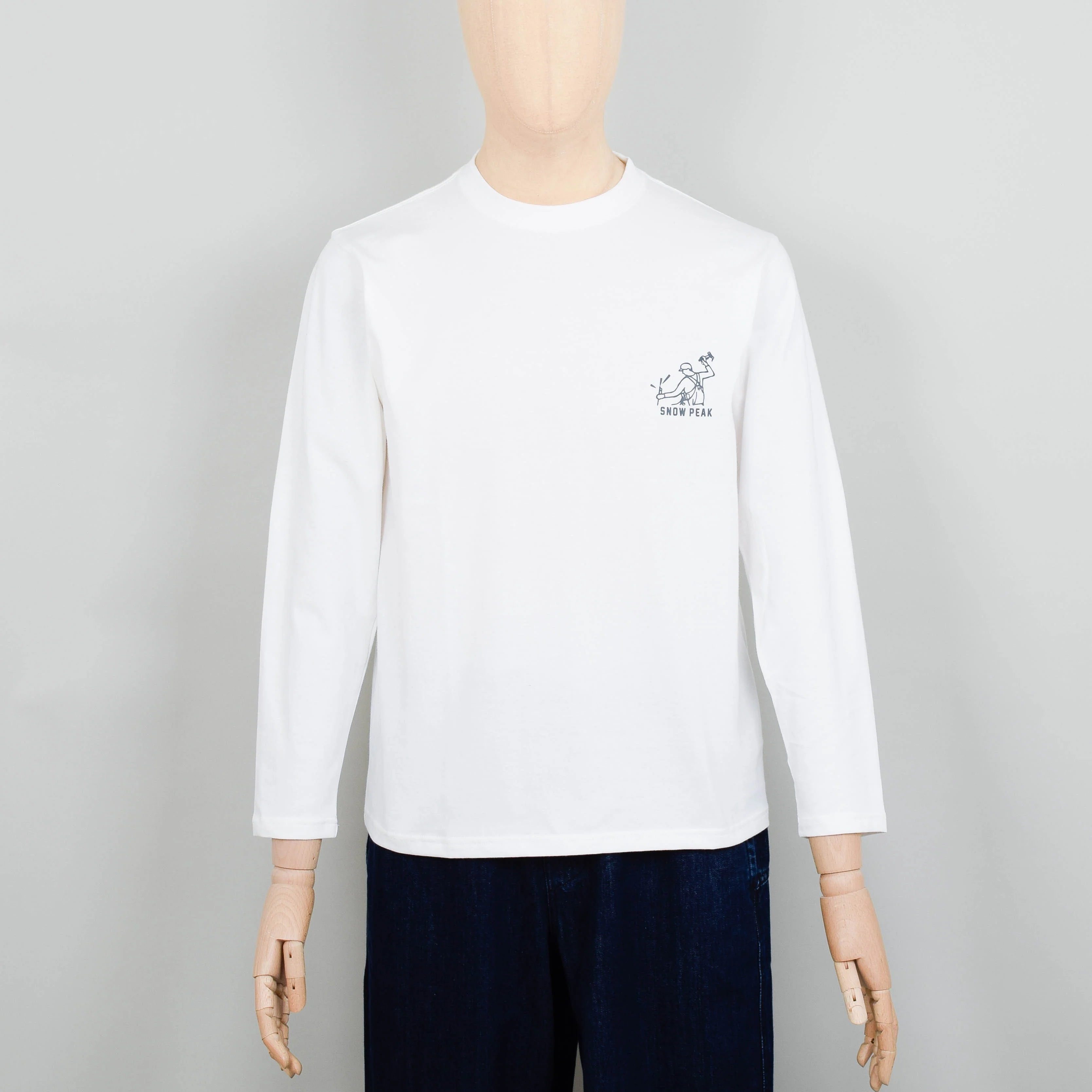 Snow Peak Foam Printed L/S T-Shirt - White