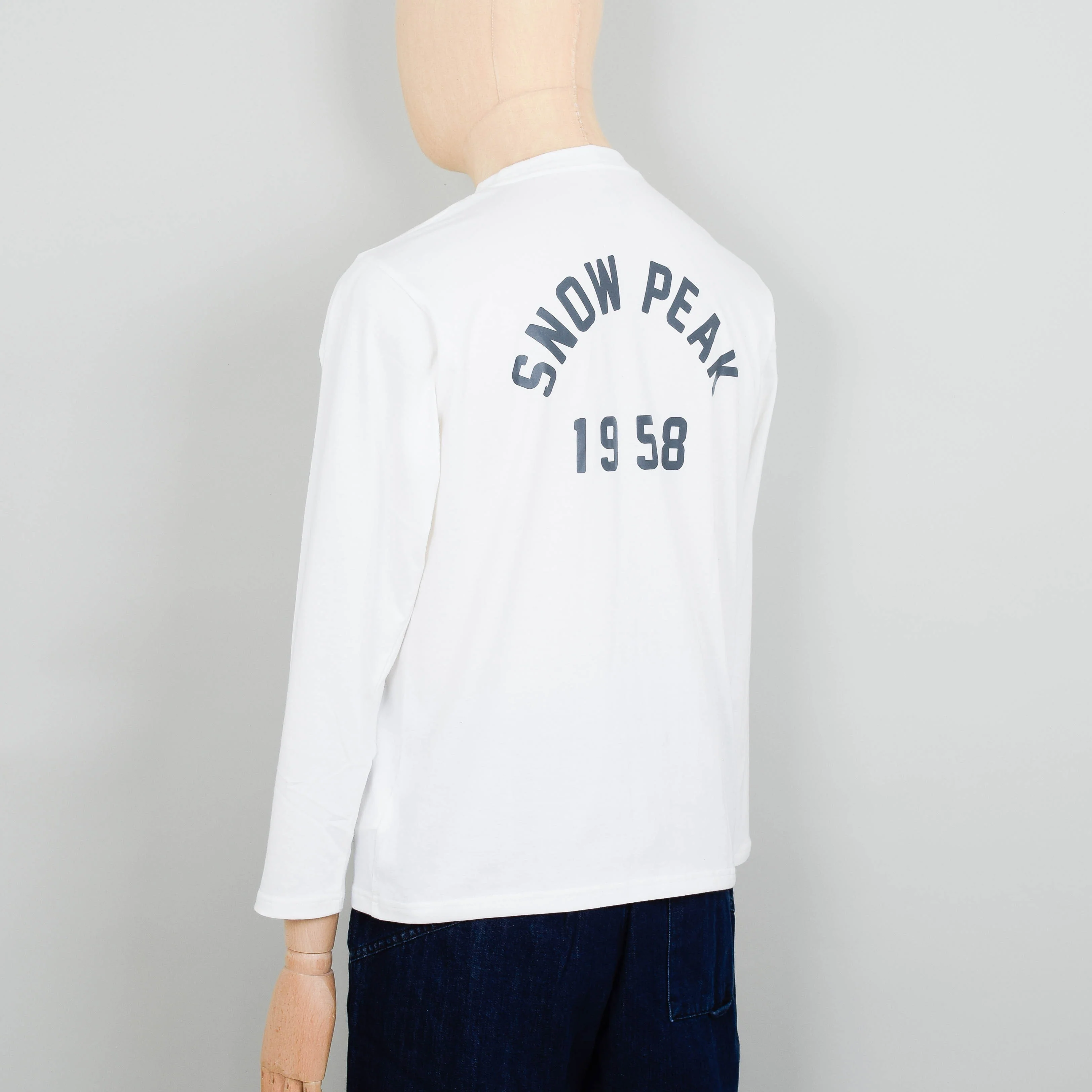 Snow Peak Foam Printed L/S T-Shirt - White - Image 3