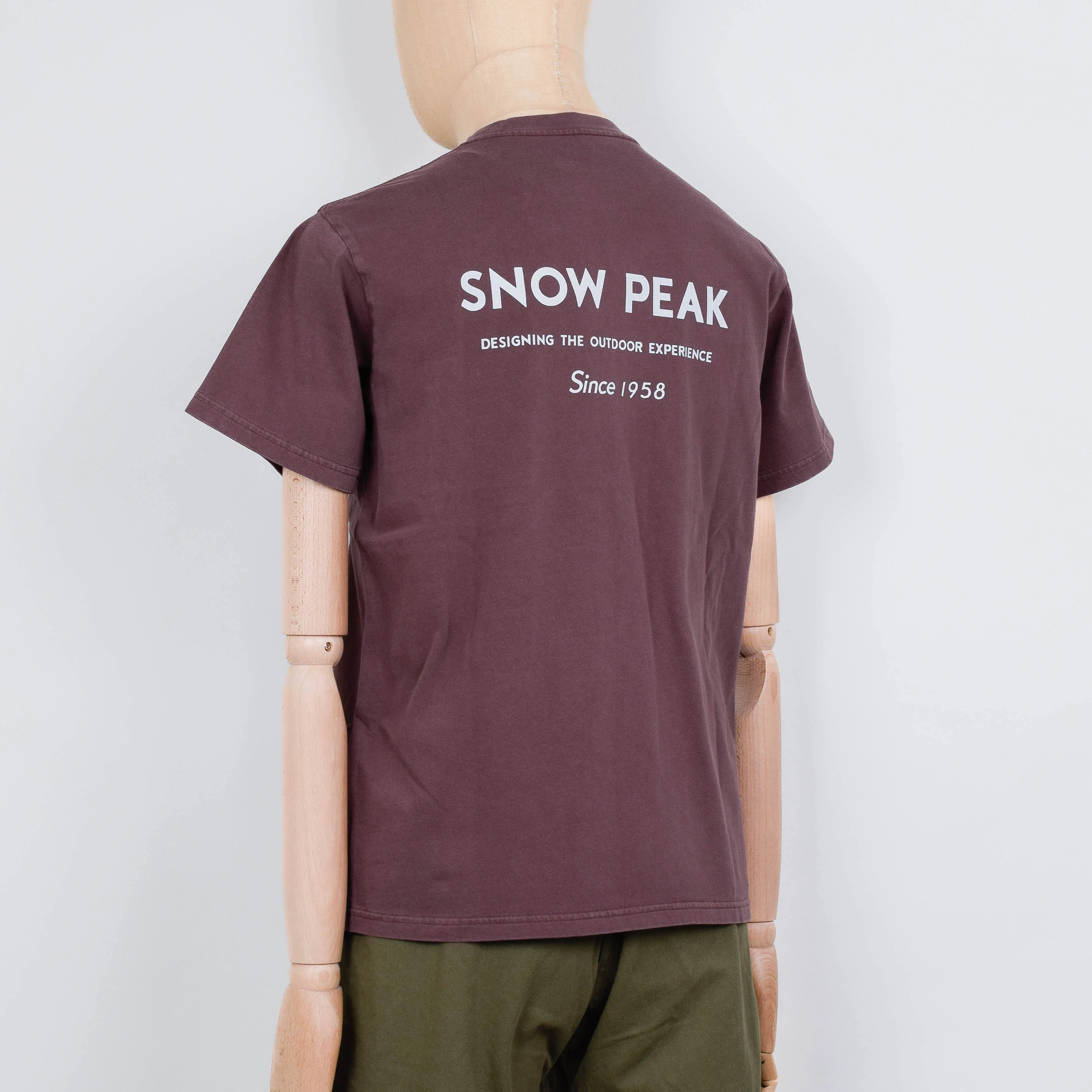 Snow Peak Garment Dyed T-Shirt - Burgundy - Image 2