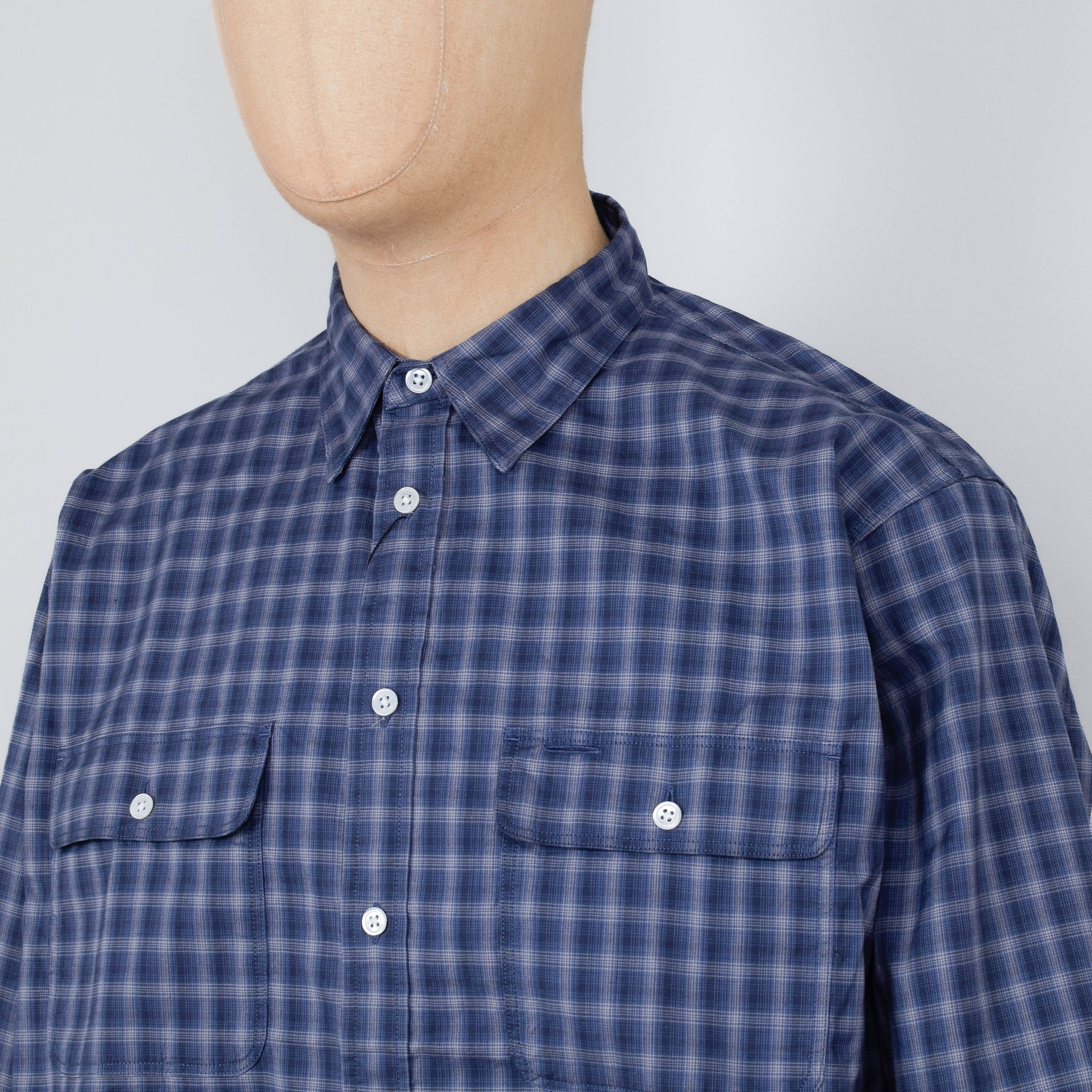Snow Peak Ombre Check Shirt - Blue Check - Image 2