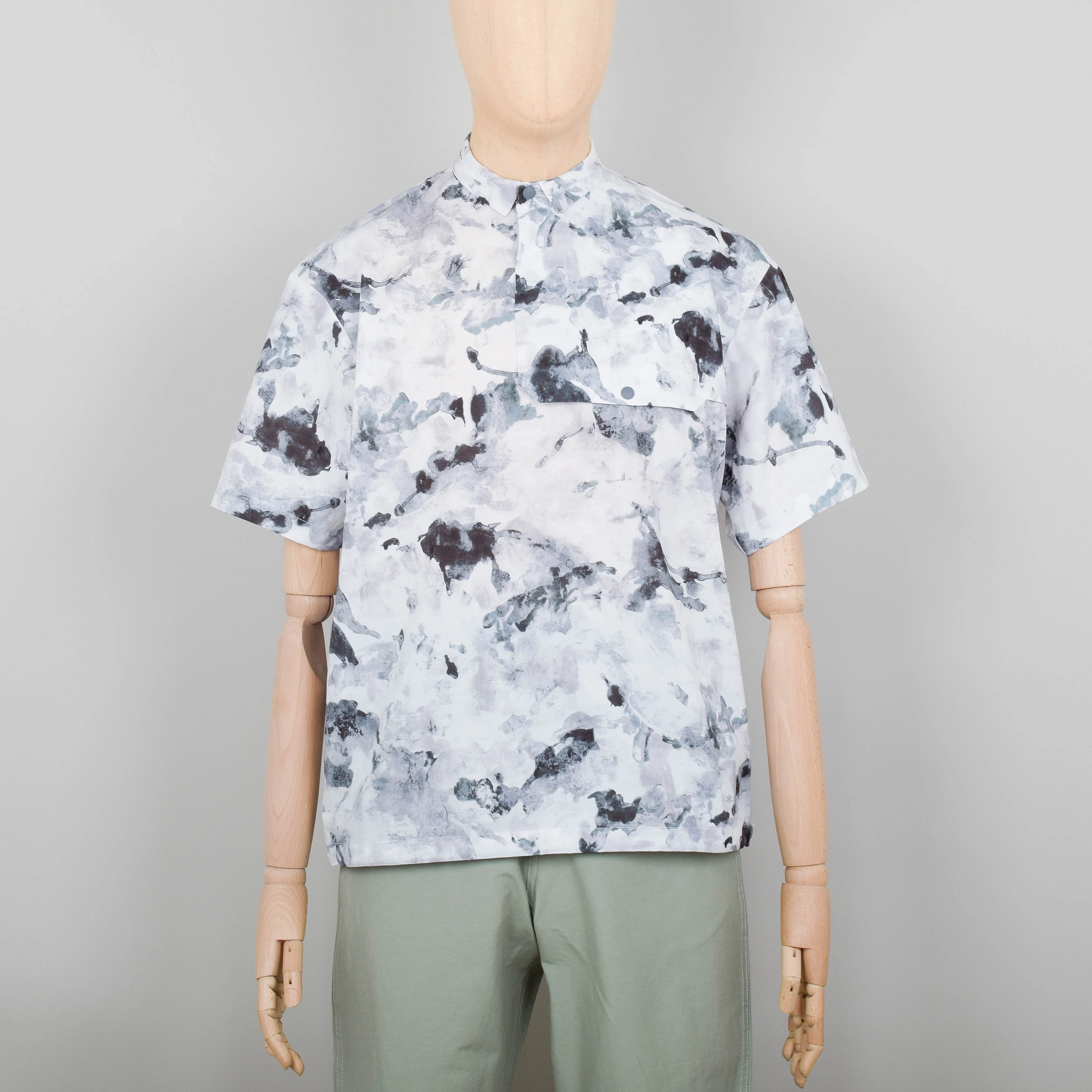 Snow Peak Printed Quick Dry Polo Shirt - Grey