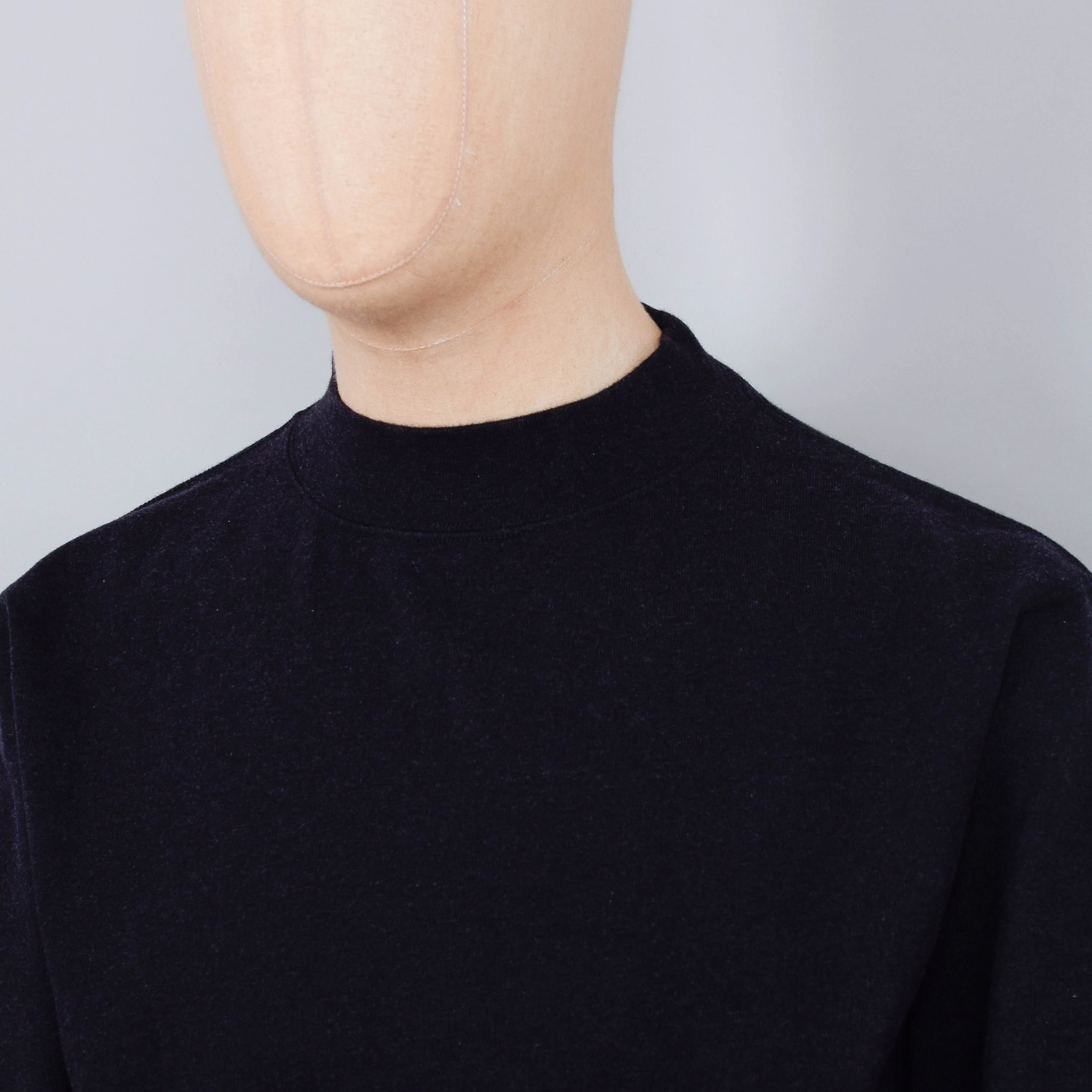 Snow Peak Recycled Cotton Heavy Mockneck L/S T-Shirt - Black - Image 2
