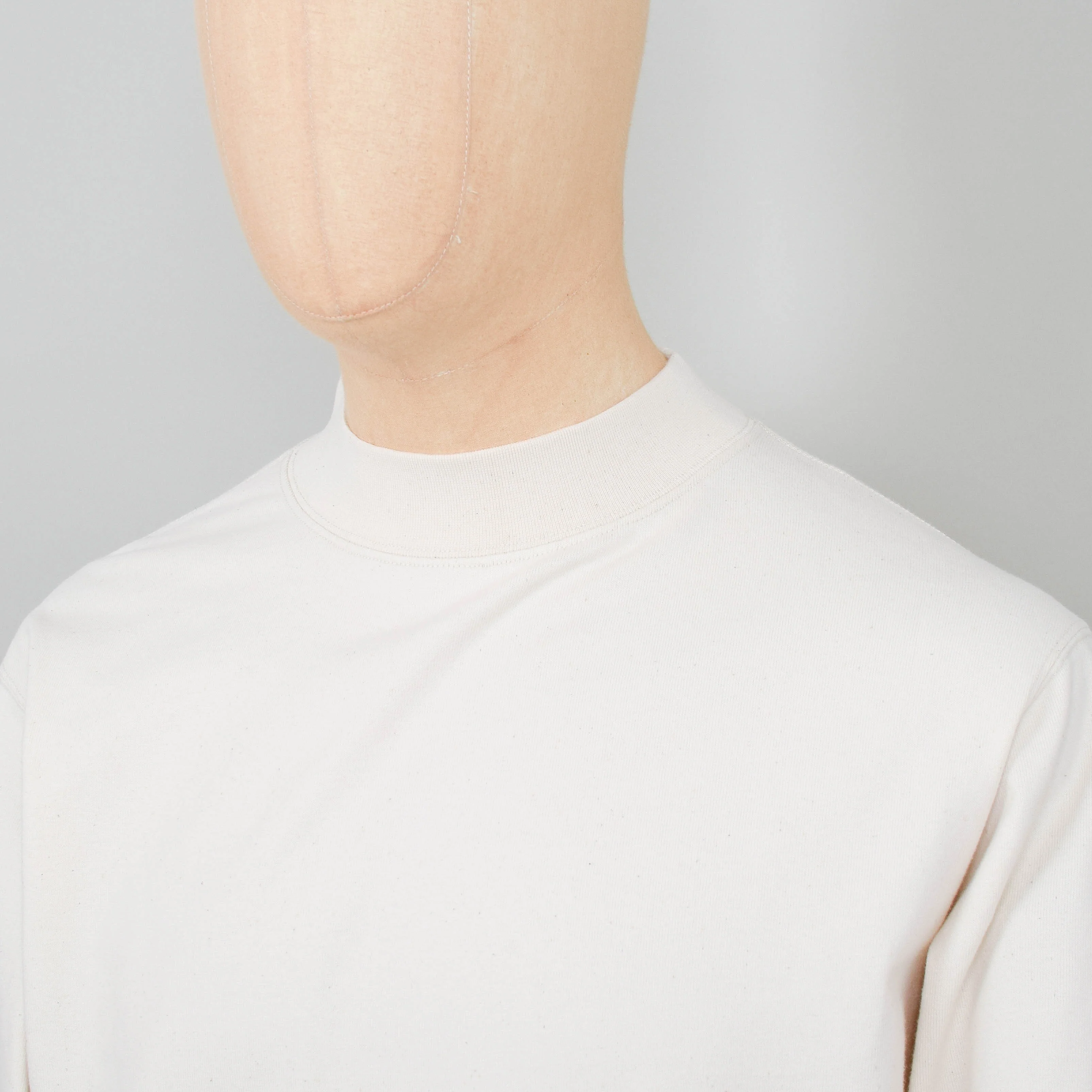 Snow Peak Recycled Cotton Heavy Mockneck L/S T-Shirt - Ecru - Image 2