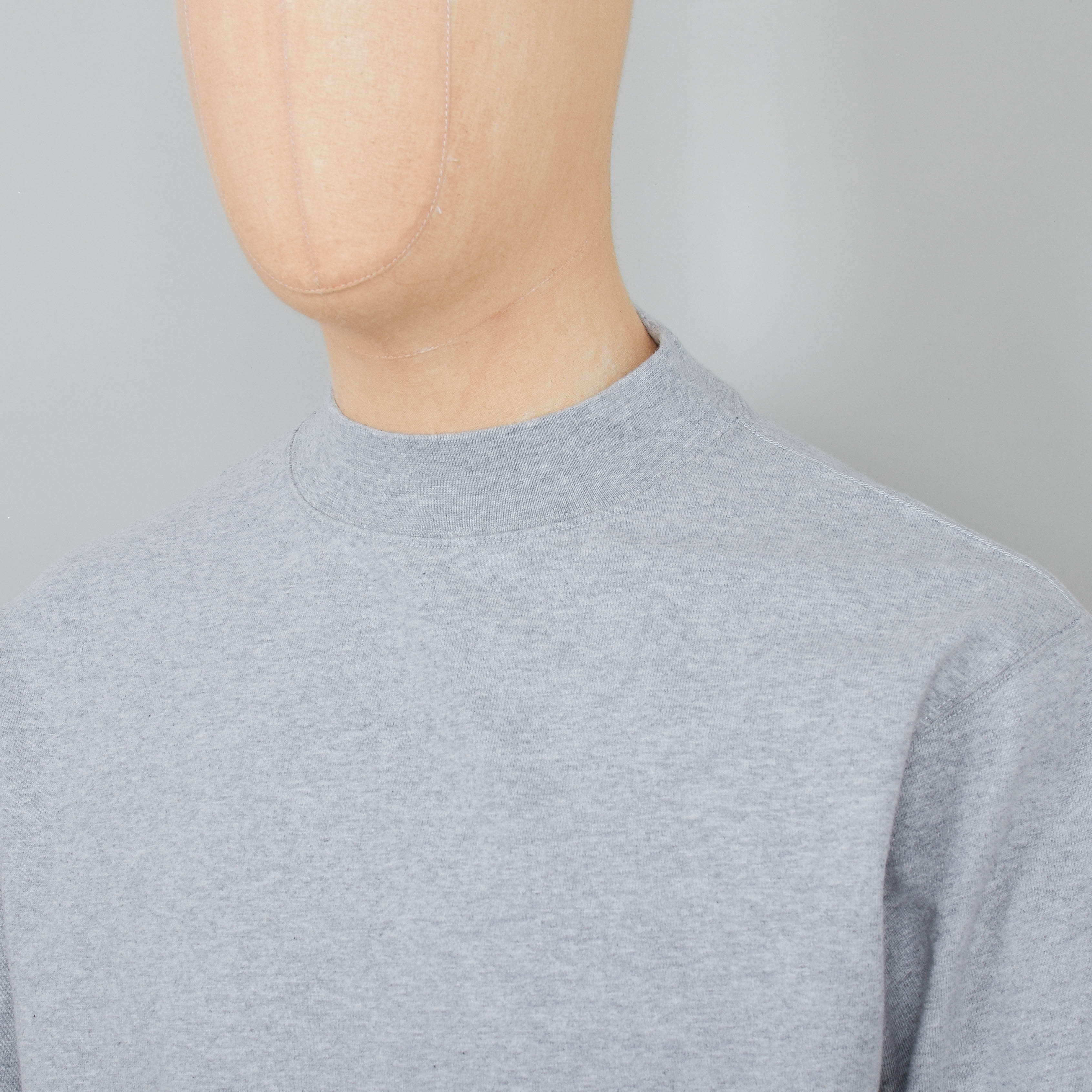 Snow Peak Recycled Cotton Heavy Mockneck L/S T-Shirt - Grey - Image 2
