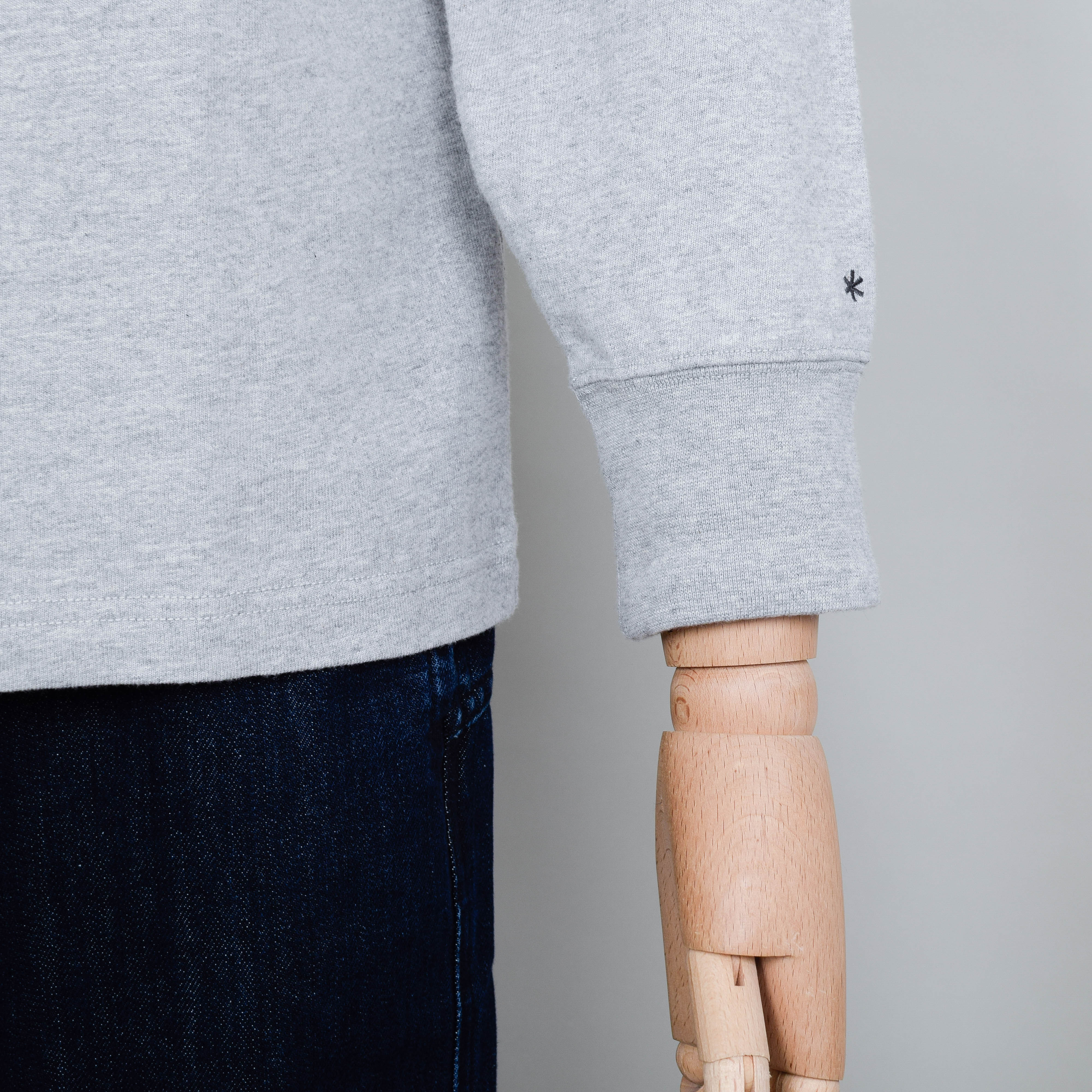 Snow Peak Recycled Cotton Heavy Mockneck L/S T-Shirt - Grey - Image 3