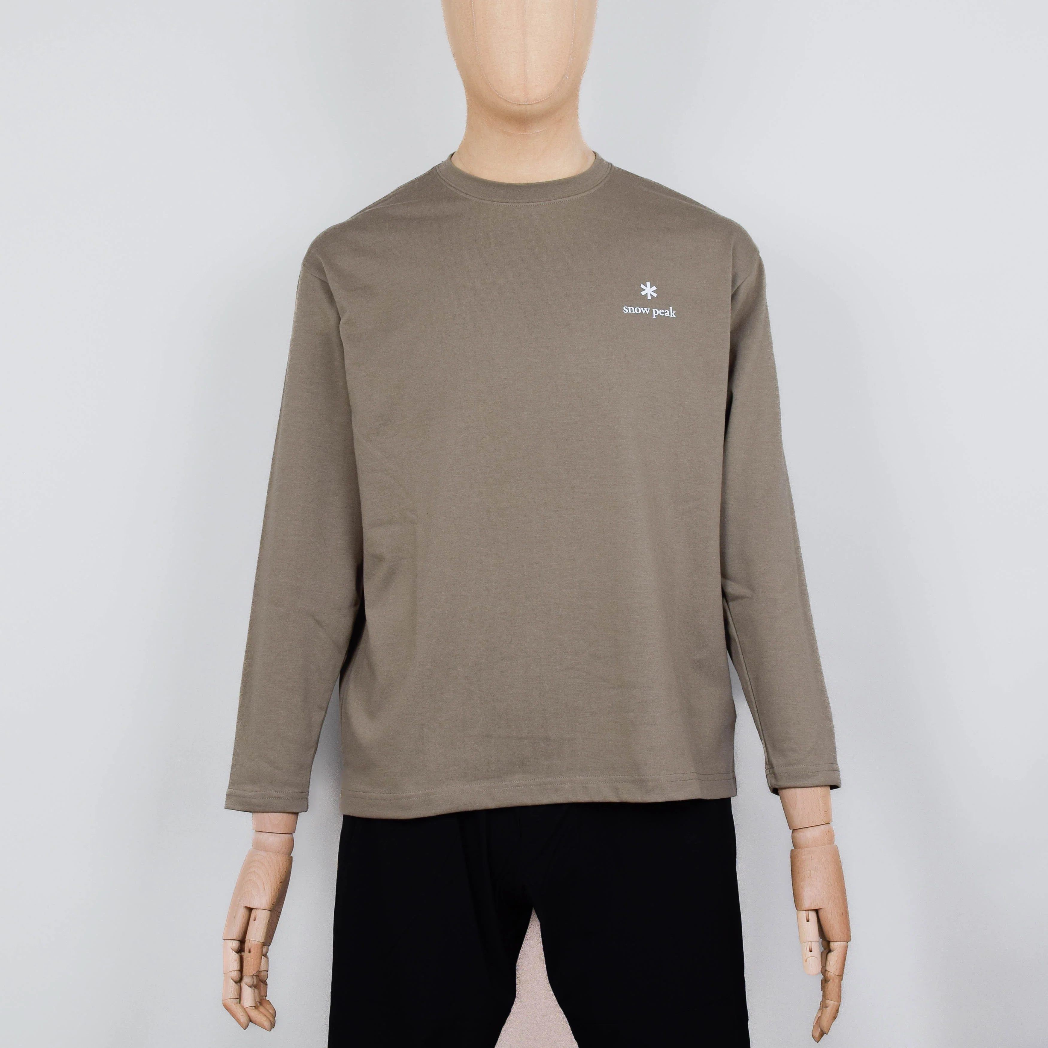 Snow Peak Standard Logo L/S T-Shirt - Dark Beige