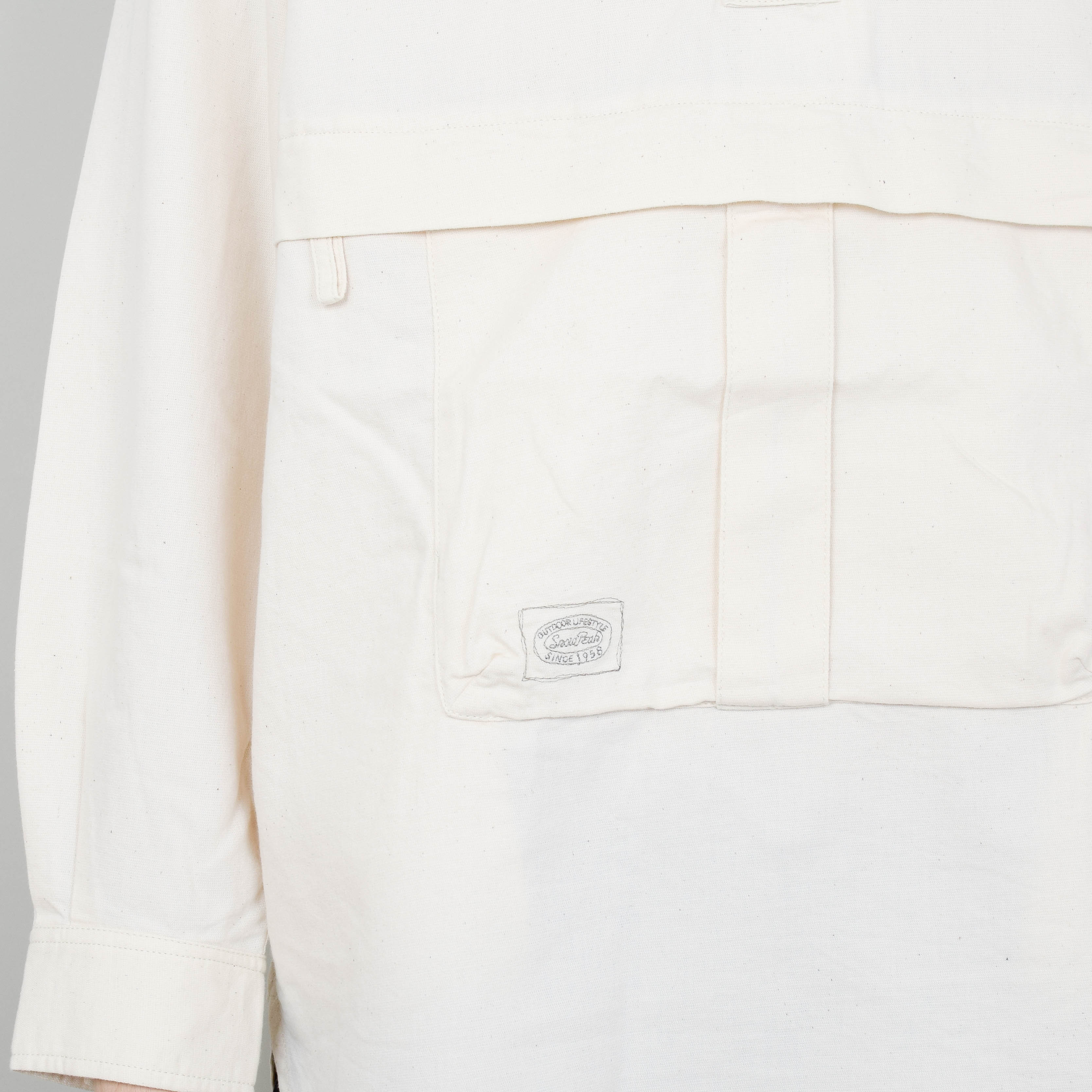 Snow Peak TAKIBI Light Denim Utility Pullover - Ecru - Image 3