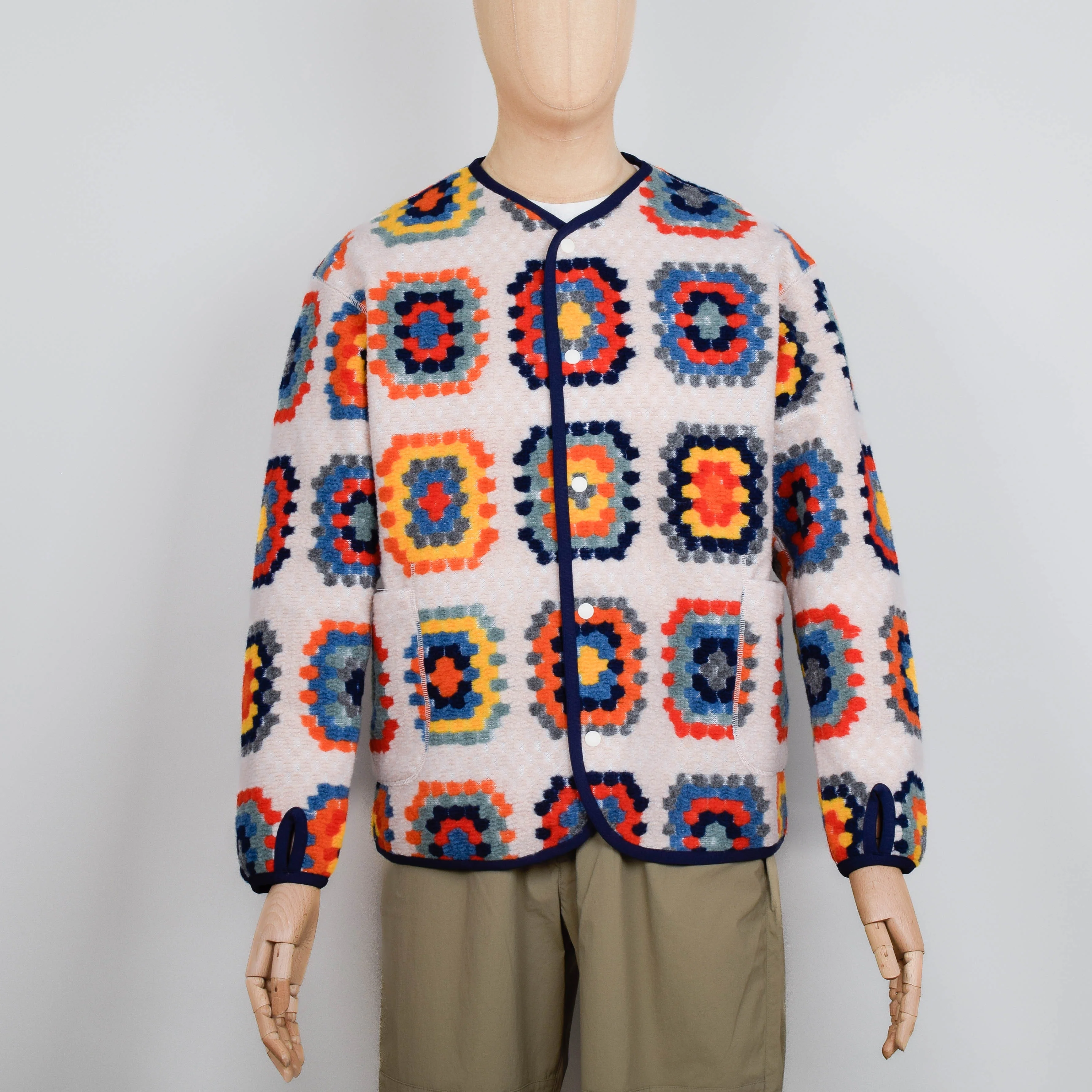 Snow Peak Wool Jacquard Cardigan - Ivory