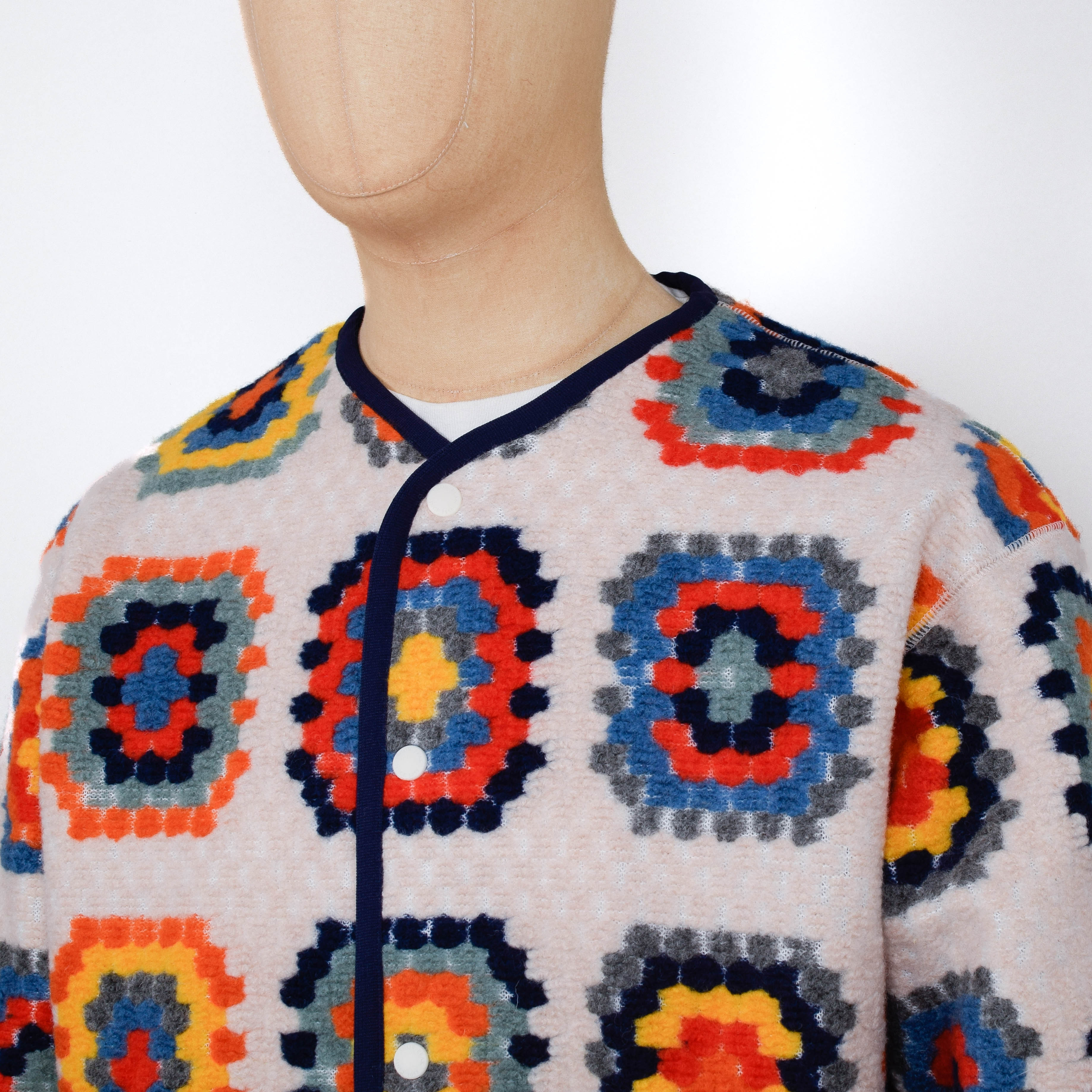 Snow Peak Wool Jacquard Cardigan - Ivory - Image 2