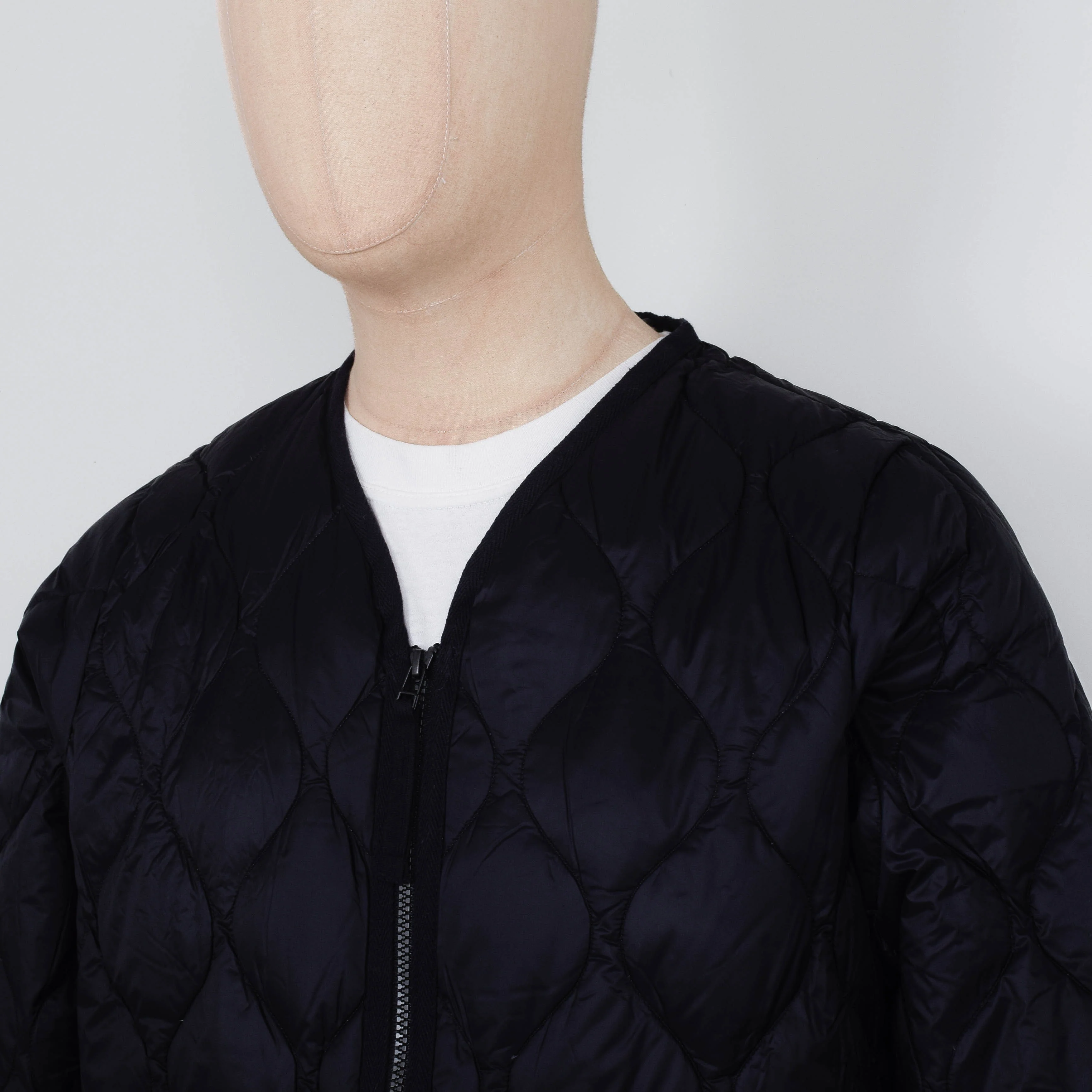 Taion 101 Military Zip V-Neck Down Jacket - Black - Image 2