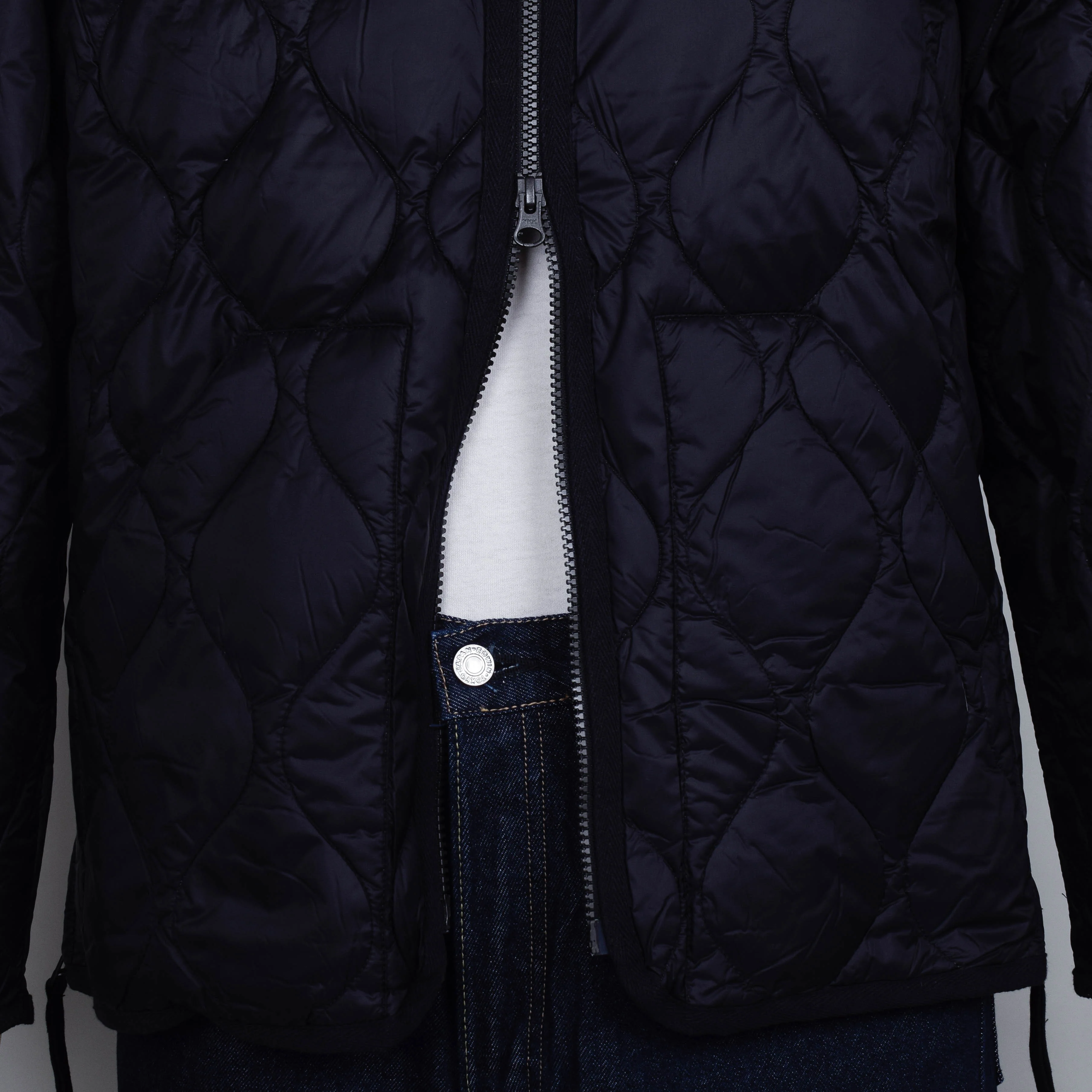 Taion 101 Military Zip V-Neck Down Jacket - Black - Image 3