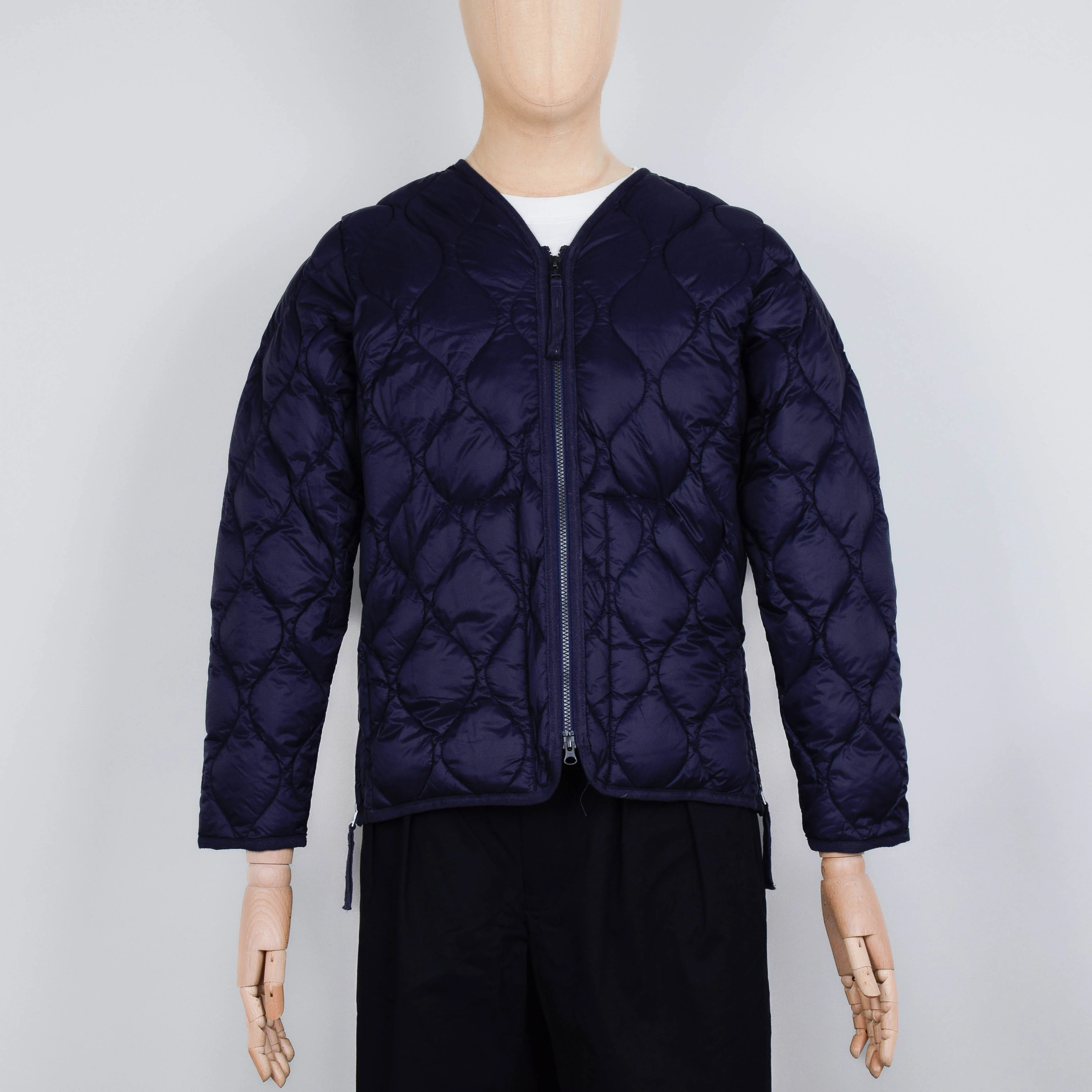 Taion 101 Military Zip V-Neck Down Jacket - D.Navy