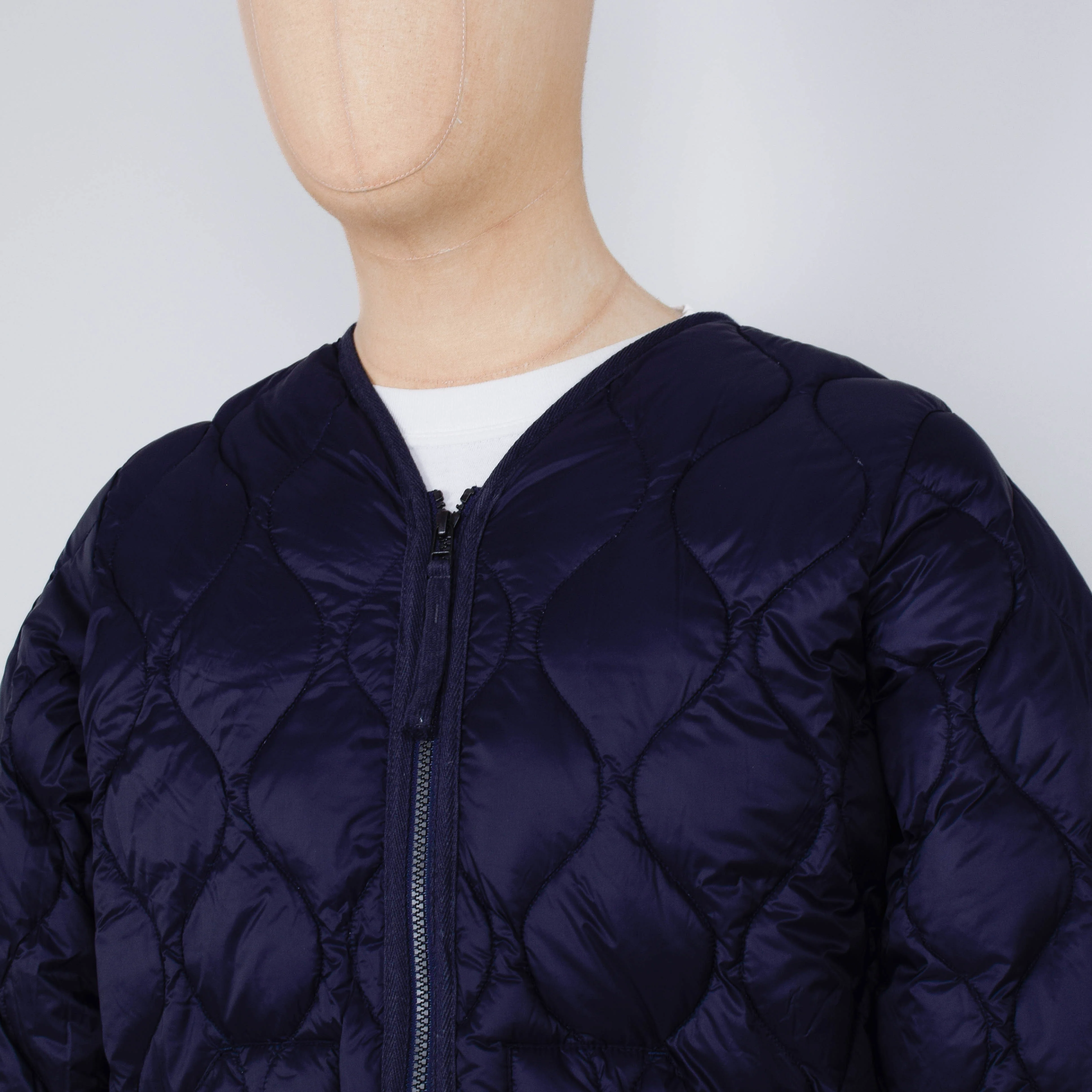 Taion 101 Military Zip V-Neck Down Jacket - D.Navy - Image 2