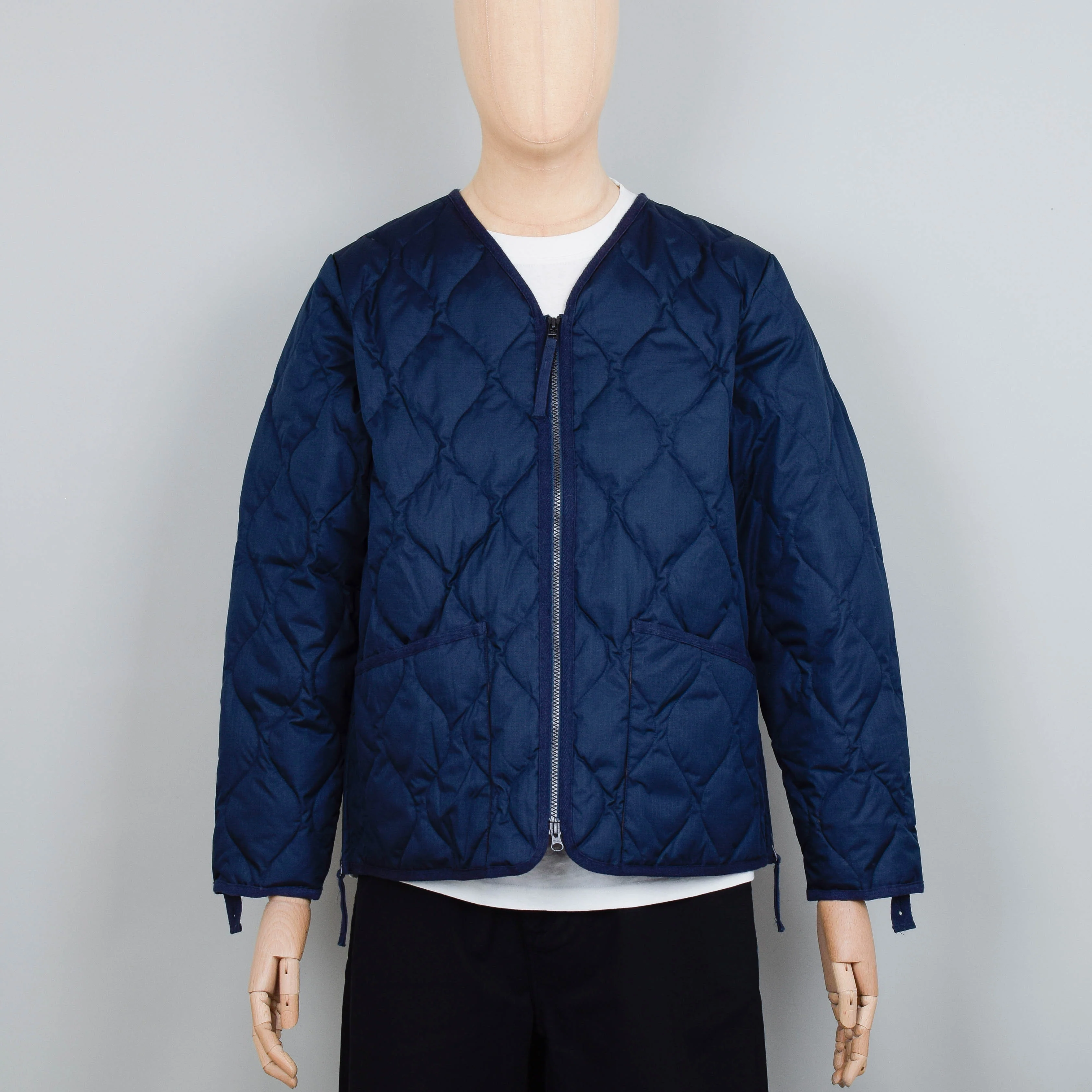 Taion 101 Military Zip V-Neck Down Jacket - Dark Navy