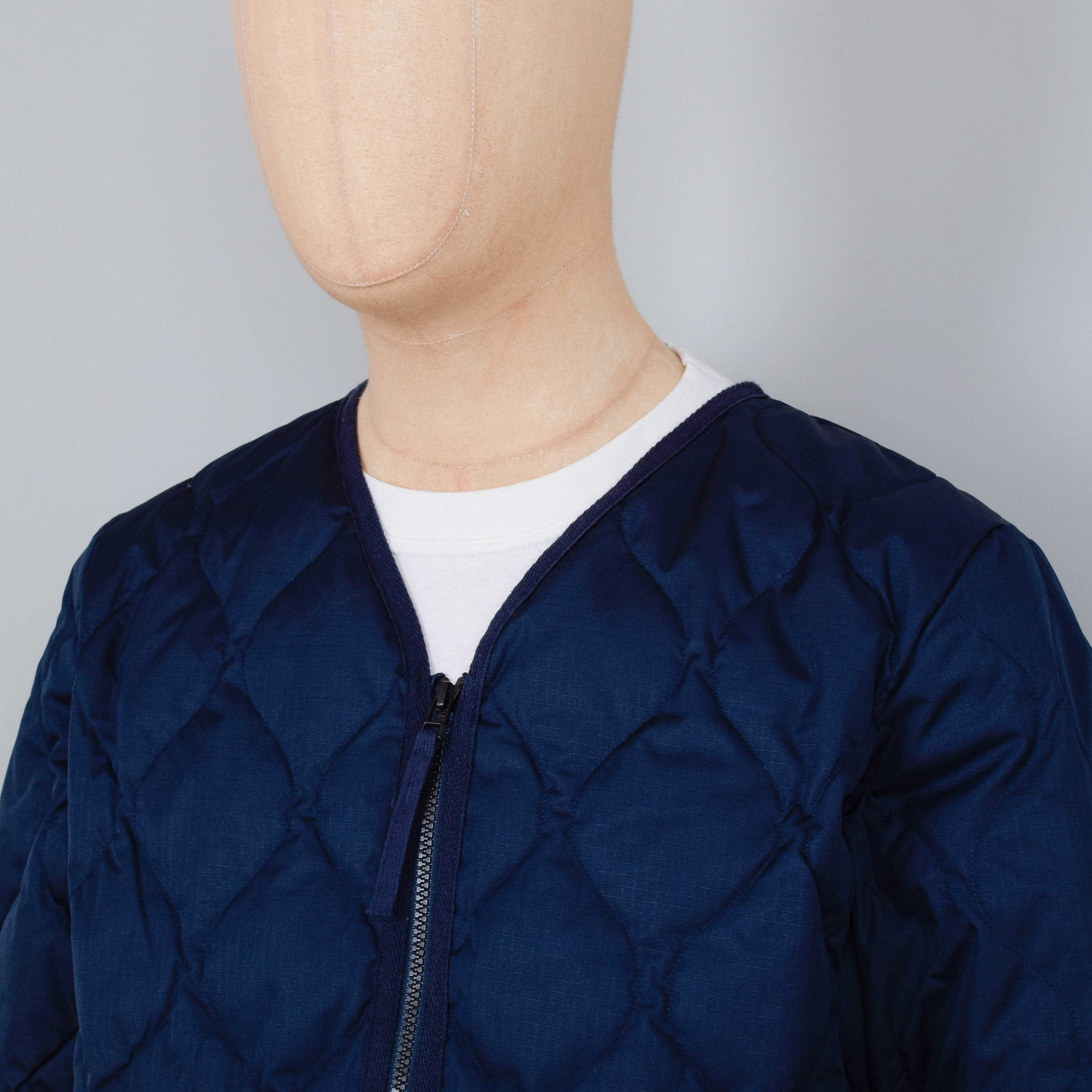 Taion 101 Military Zip V-Neck Down Jacket - Dark Navy - Image 2