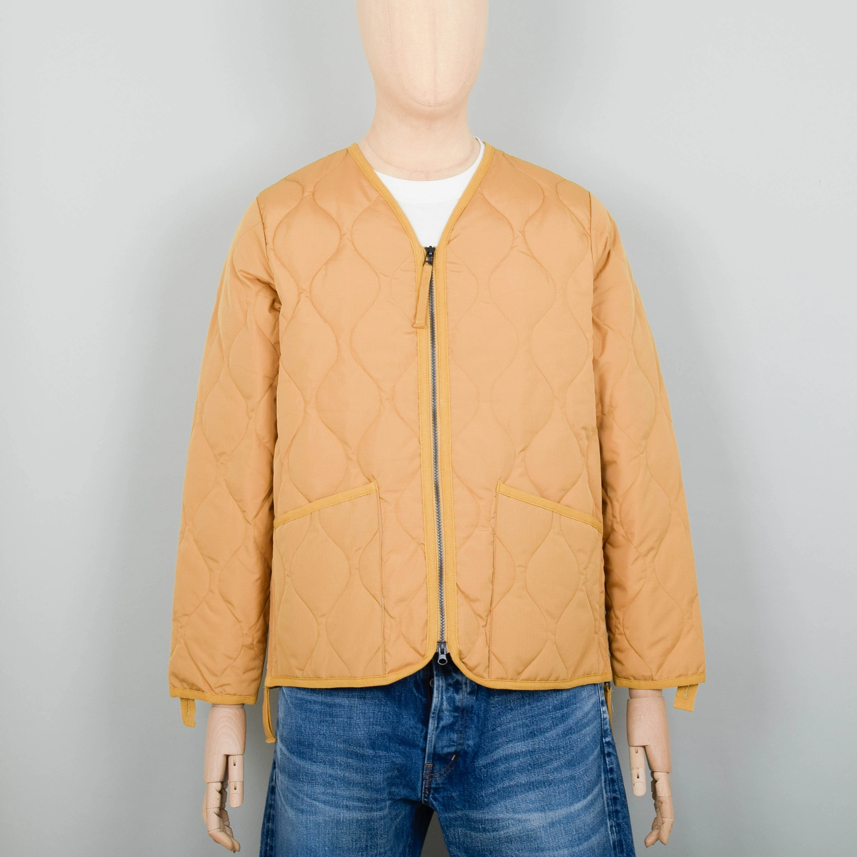 Taion 101 Military Zip V-Neck Jacket - Camel