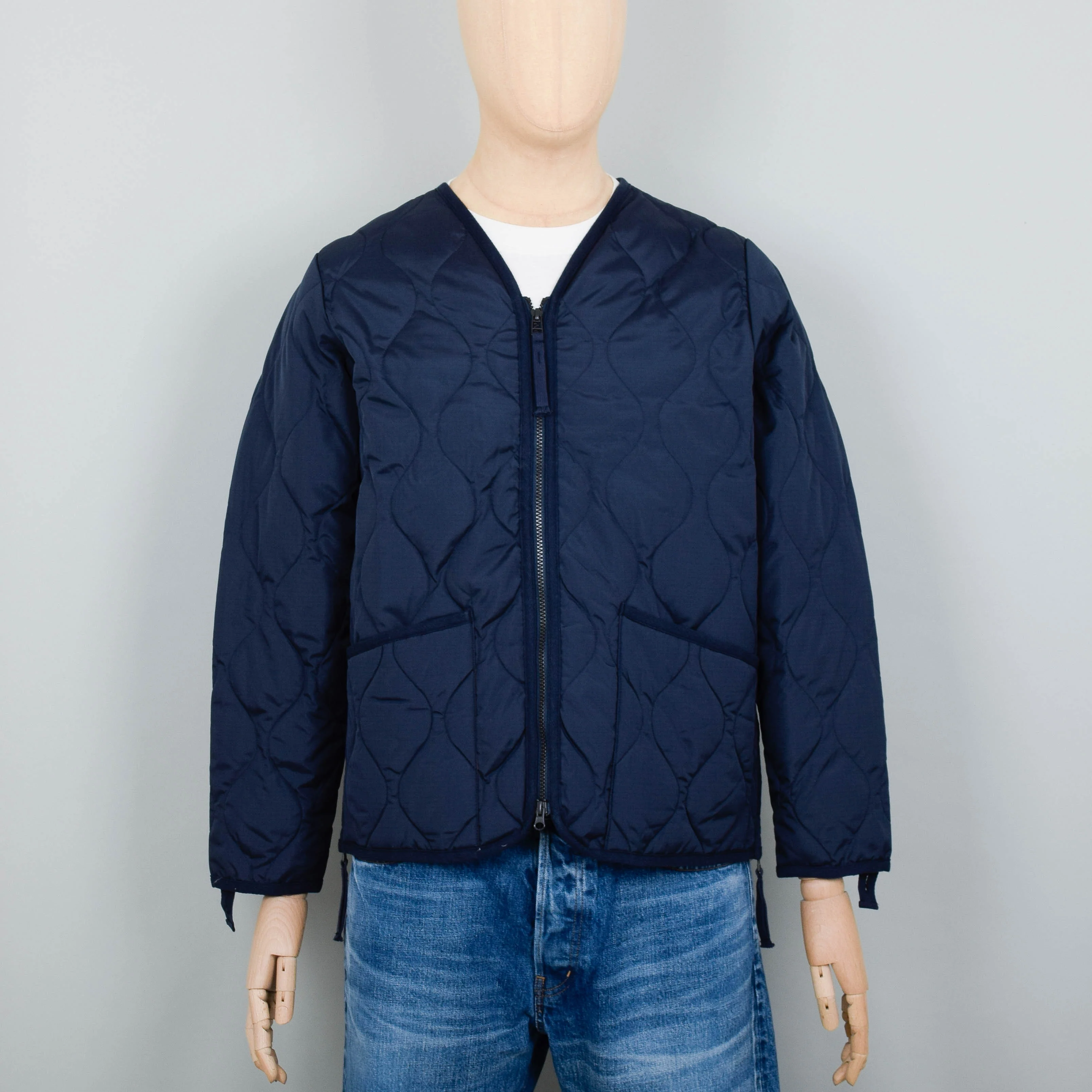 Taion 101 Military Zip V-Neck Jacket - Dark Navy