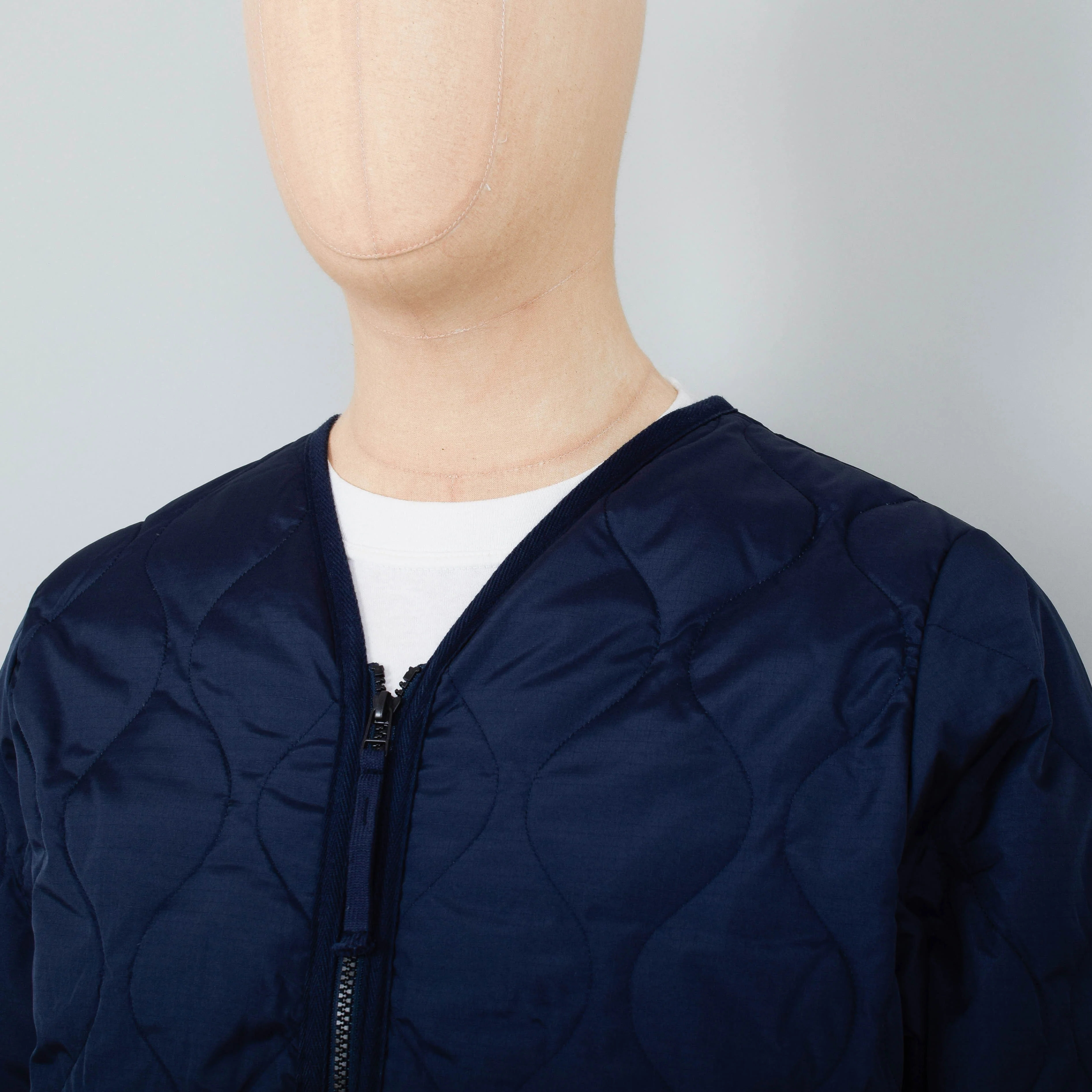 Taion 101 Military Zip V-Neck Jacket - Dark Navy - Image 2