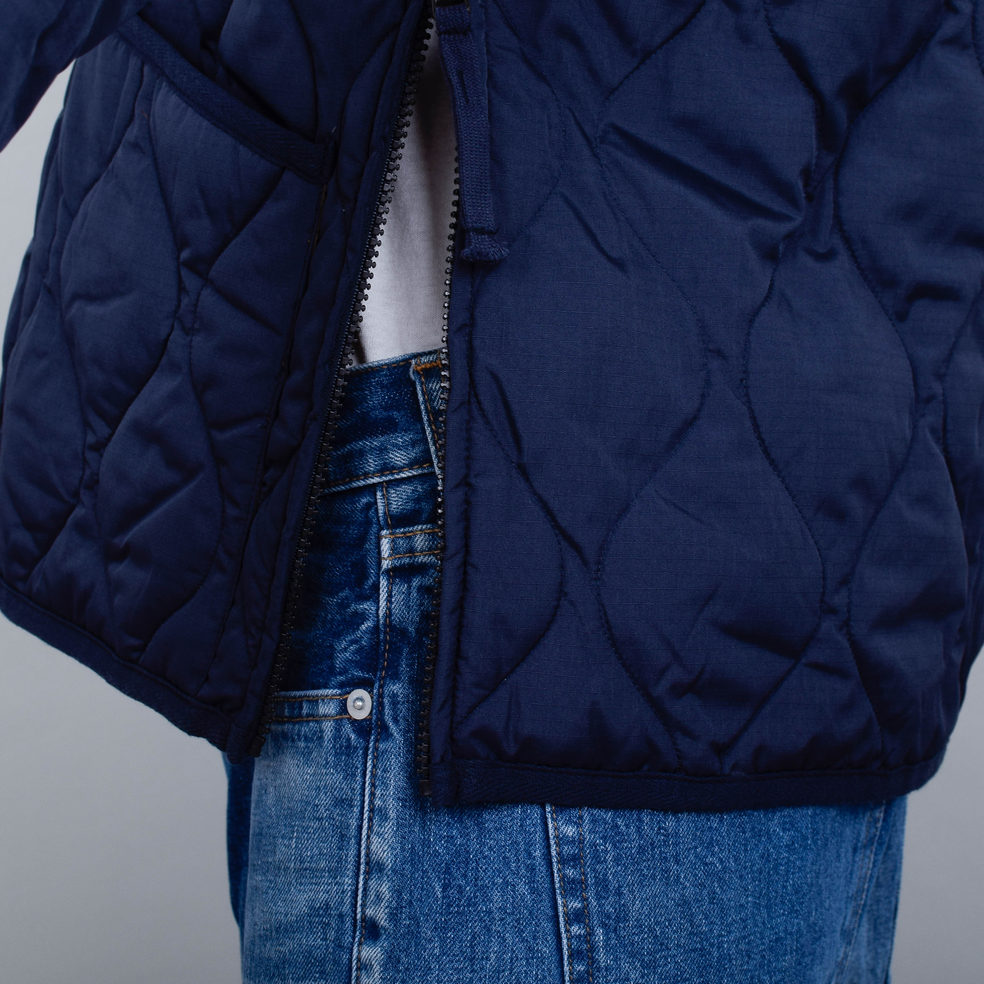 Taion 101 Military Zip V-Neck Jacket - Dark Navy - Image 3