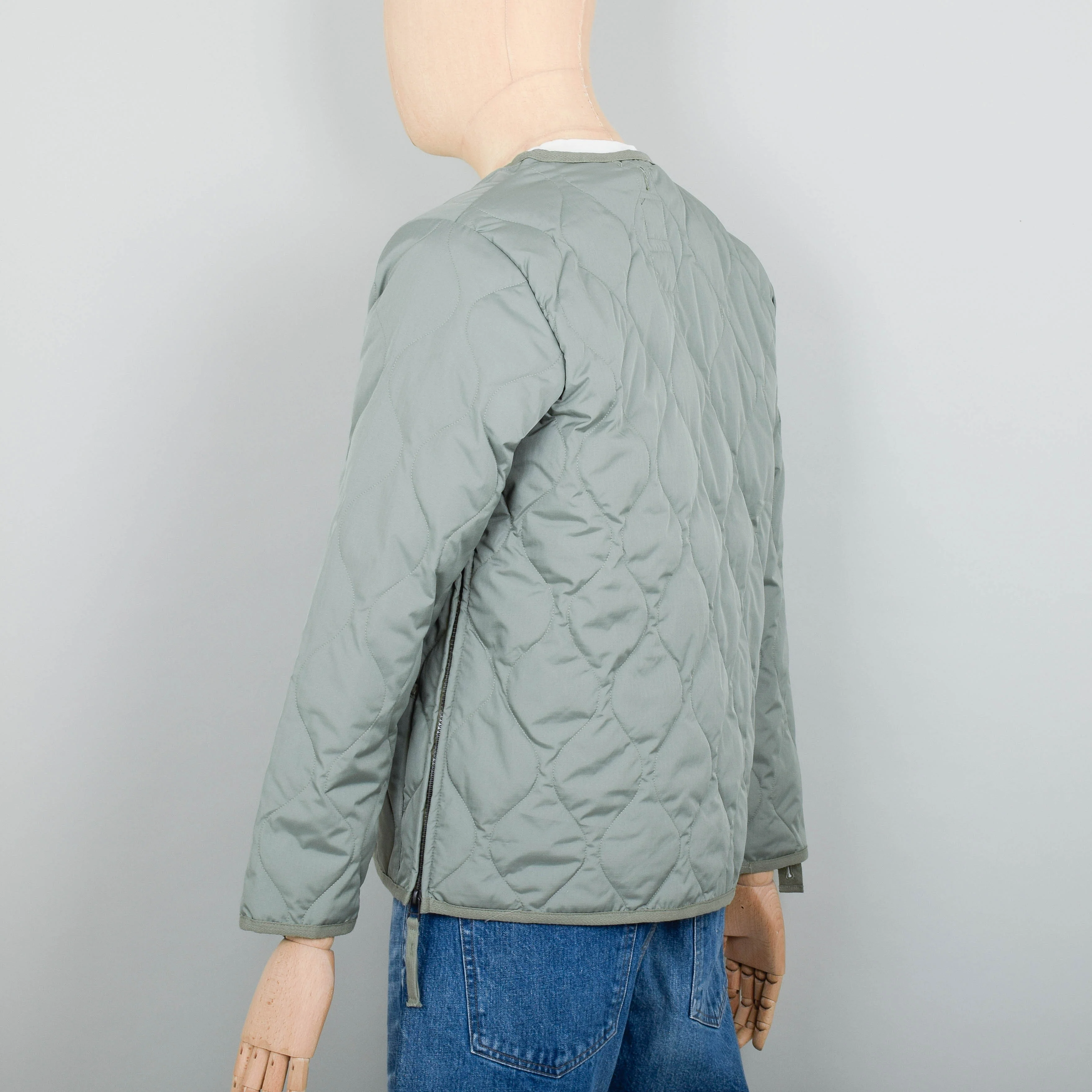 Taion 101 Military Zip V-Neck Jacket - Sage Green - Image 4