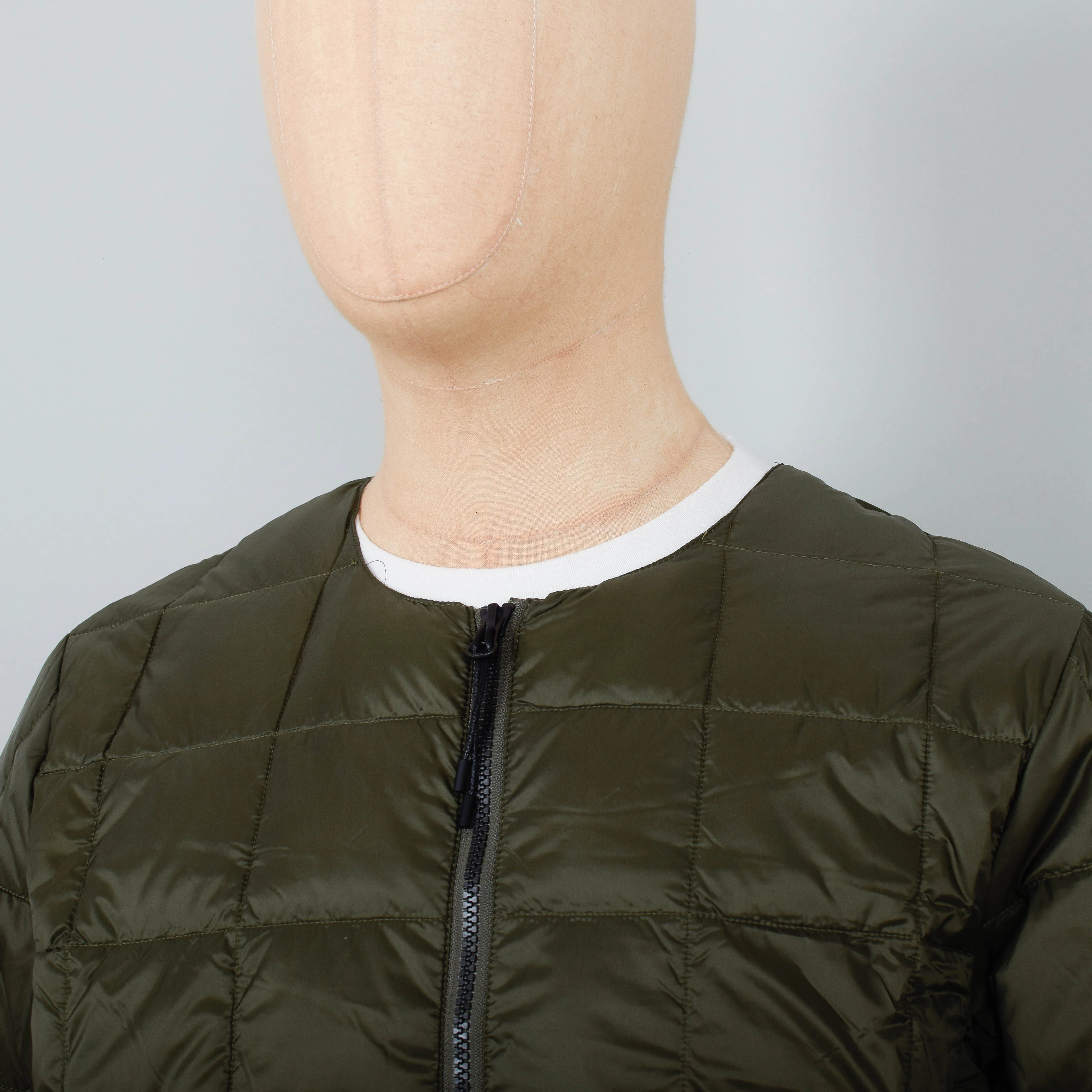 Taion 104 Crew Neck Zip Down Jacket - Dark Olive - Image 2