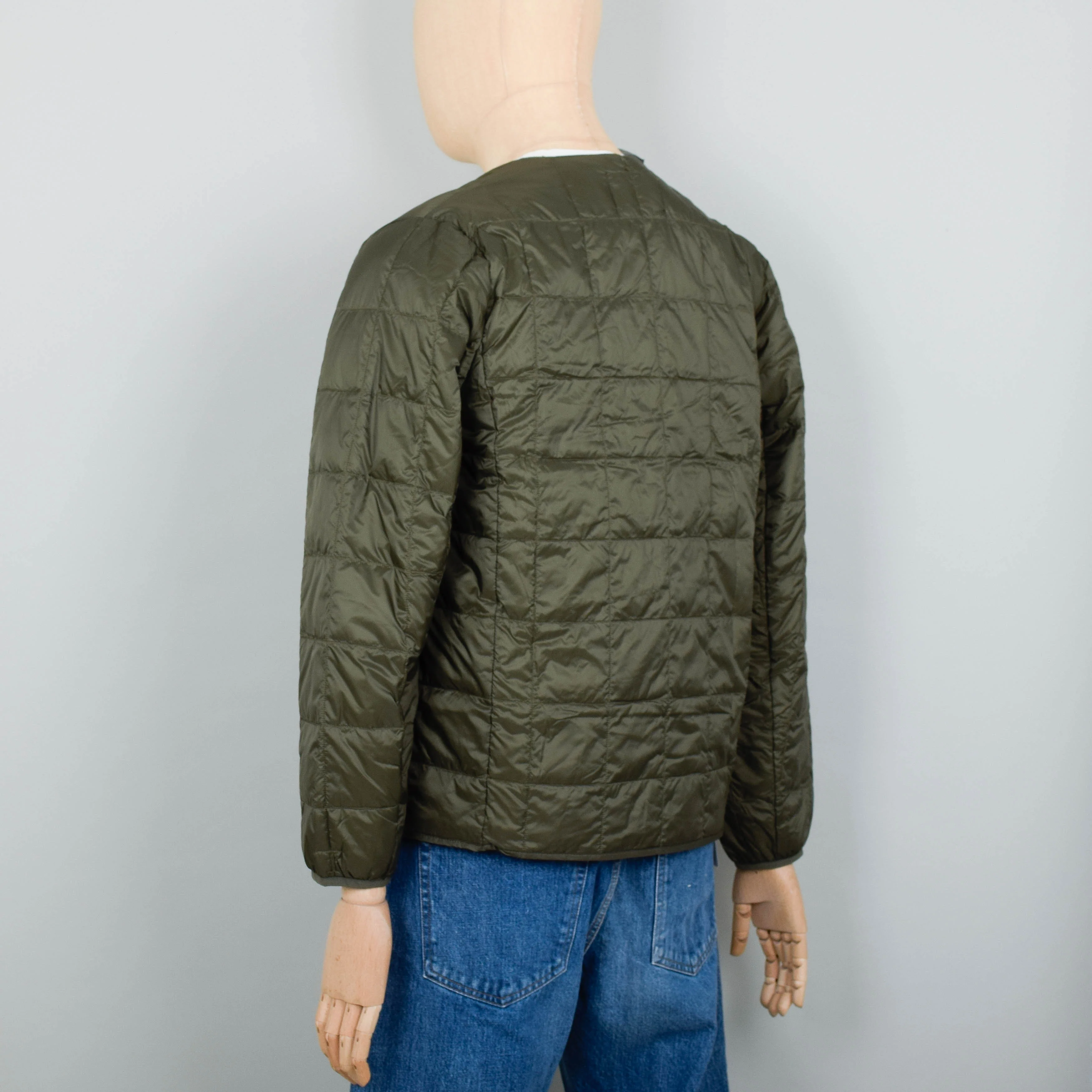 Taion 104 Crew Neck Zip Down Jacket - Dark Olive - Image 3