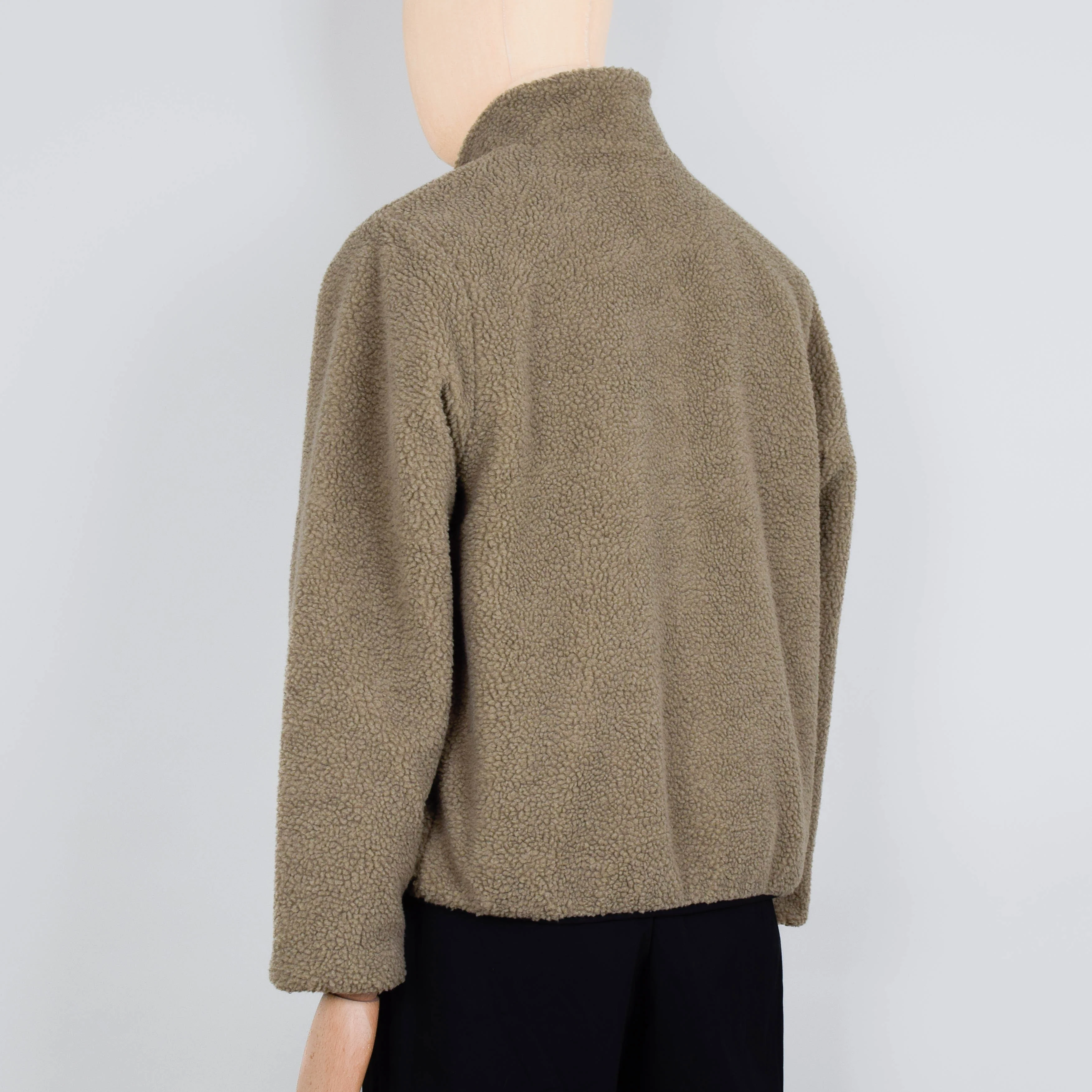 Taion Pull Over Boa Hi Neck Jacket - D.BeigexBlack - Image 3