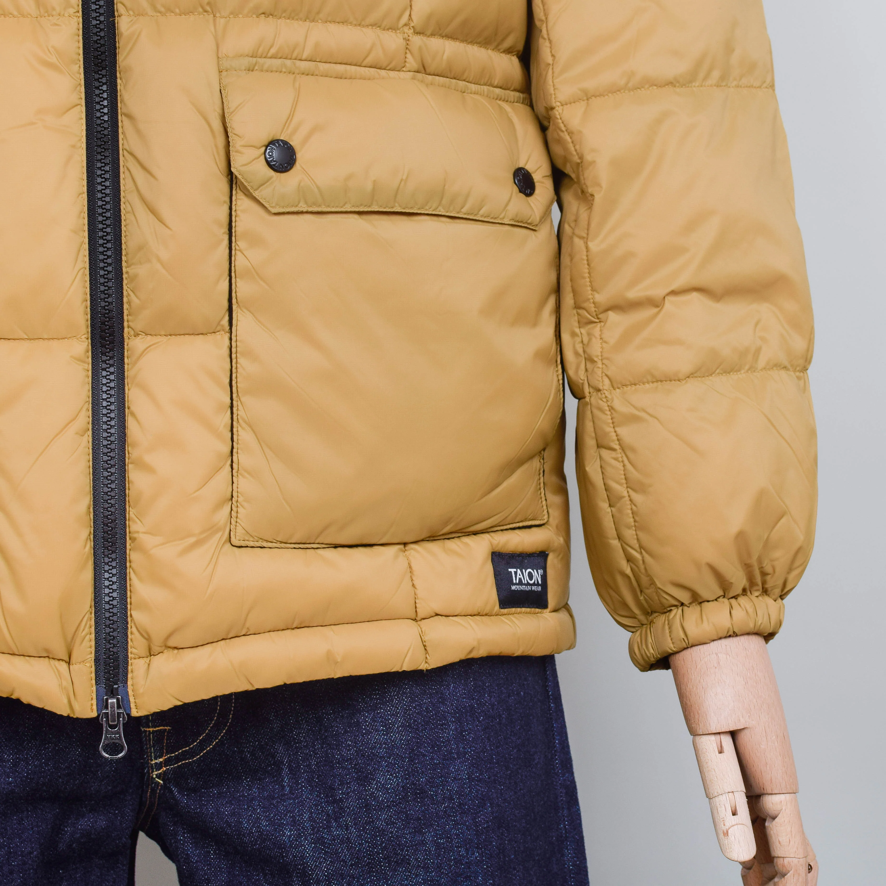 Taion Volume Hood Down Jacket 106 - Beige - Image 3