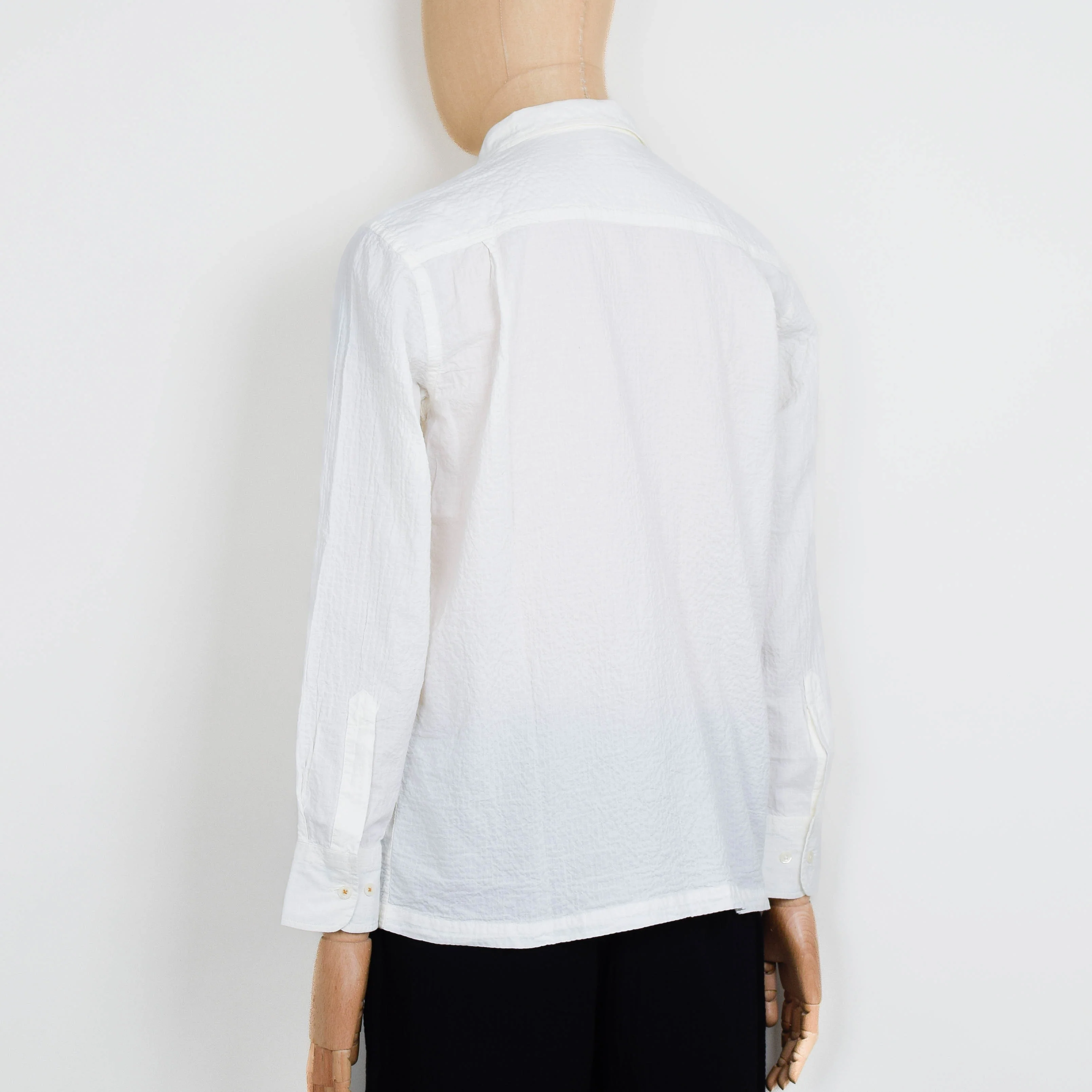 Universal Works Attendant Shirt Arten Seersucker - Ecru - Image 3